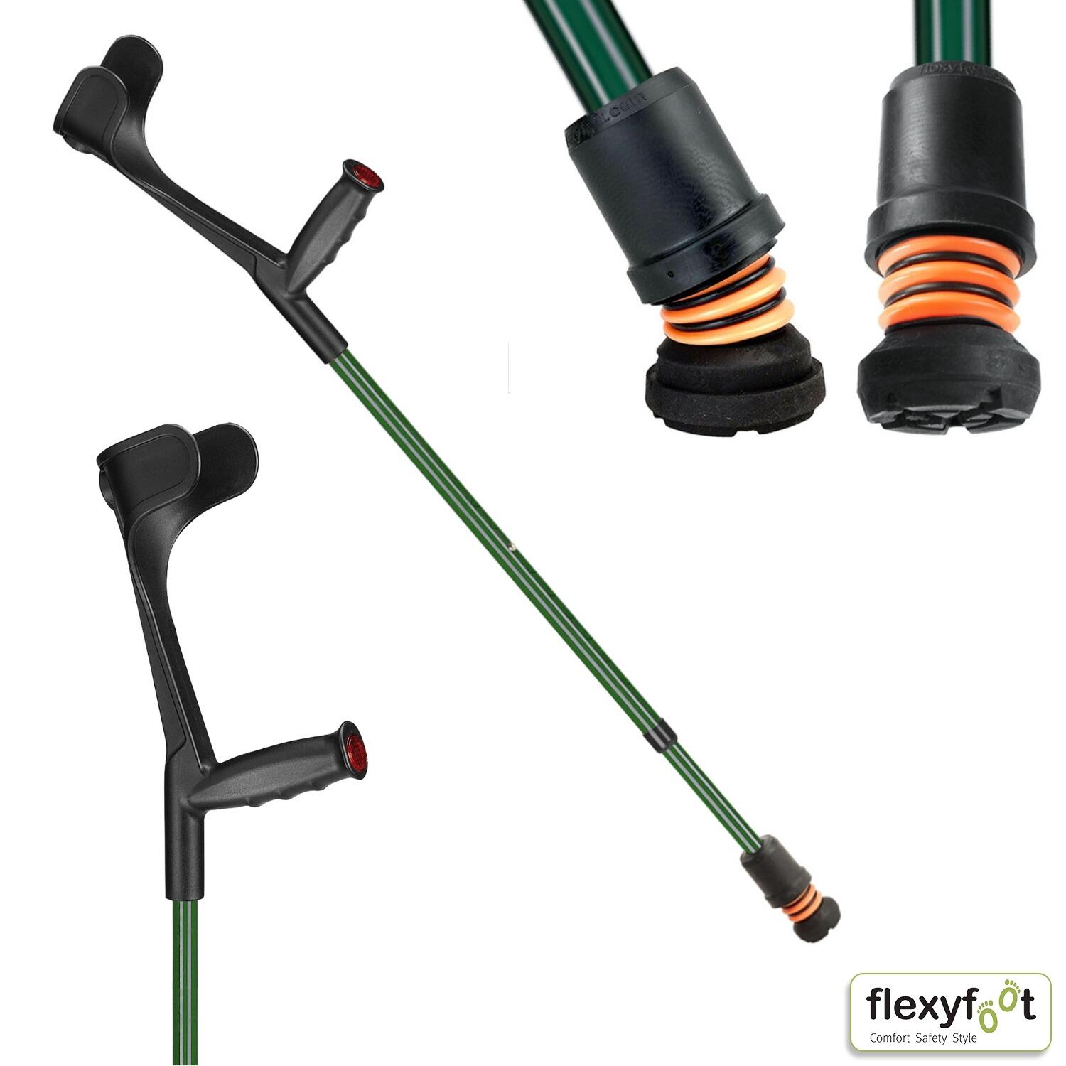 British Racing Green Flexyfoot Soft Grip Open Cuff Crutch