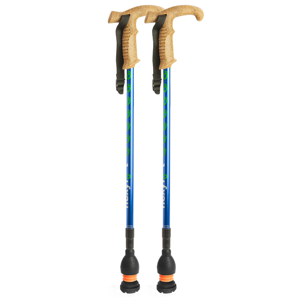 A pair of Flexyfoot Shock Absorbing Urban Hiking Poles - Blue