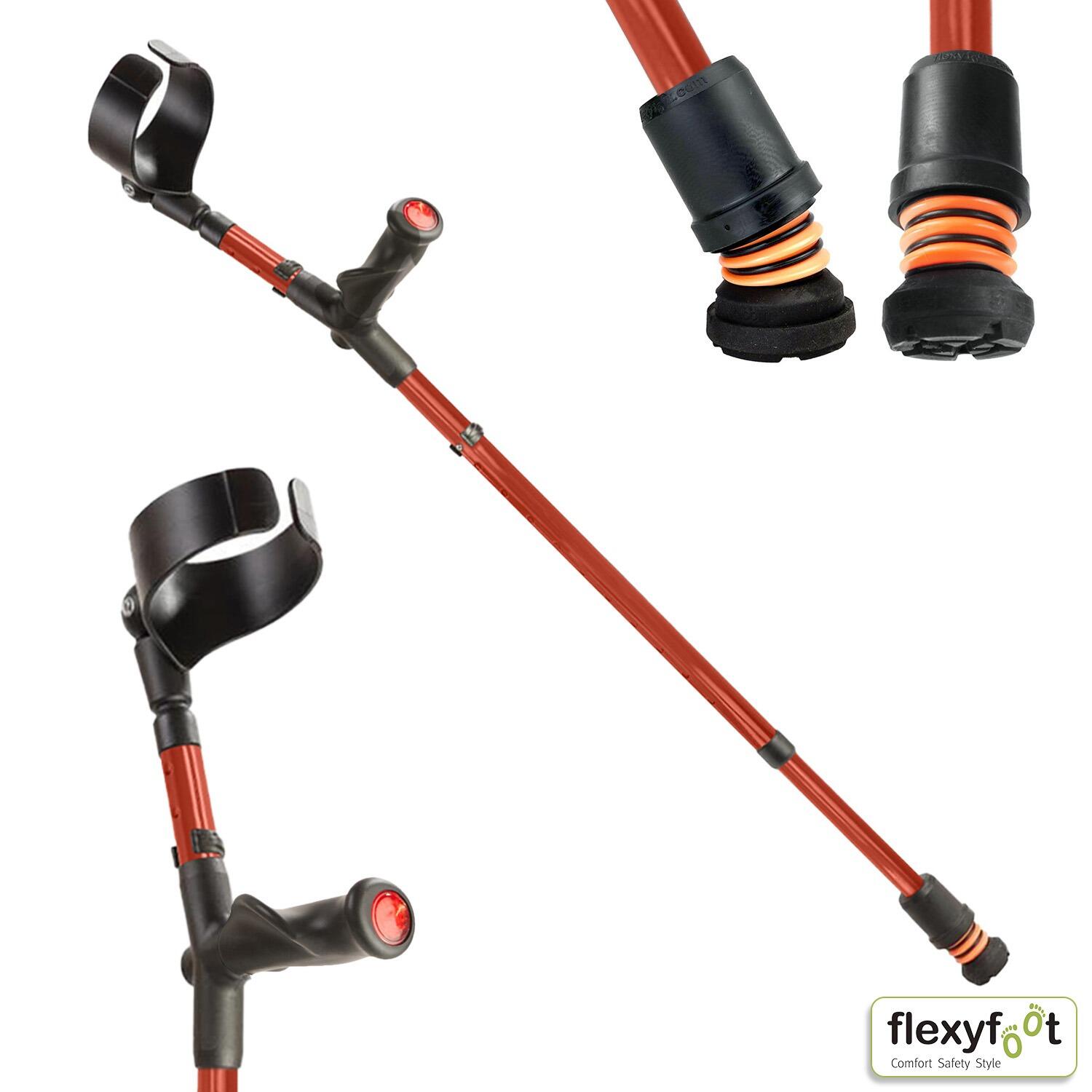 Flexyfoot Comfort Grip Double Adjustable Crutches - Red