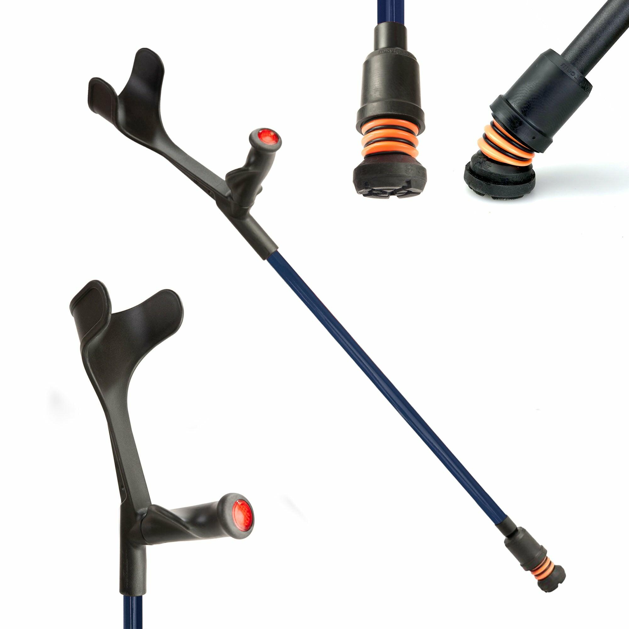 Flexyfoot Comfort Grip Open Cuff Crutches  - Blue