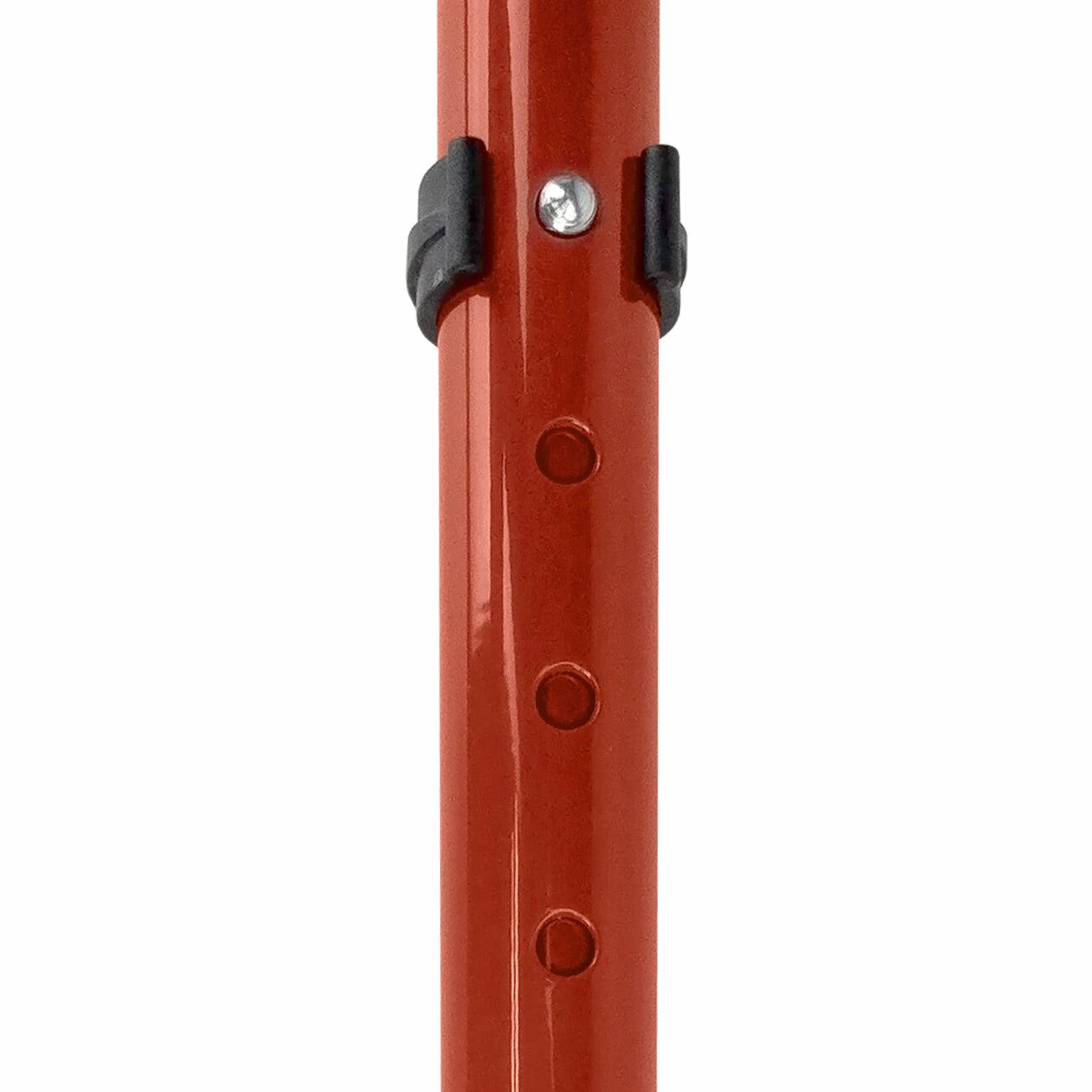 How to adjust a red Flexyfoot Comfort Grip Double Adjustable Crutch