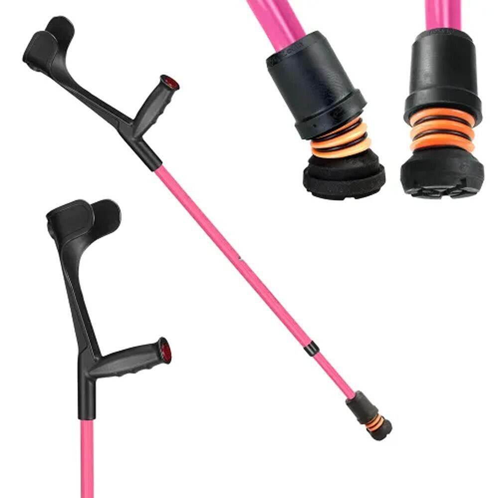 Flexyfoot Soft Grip Open Cuff Crutches - Pink - Single