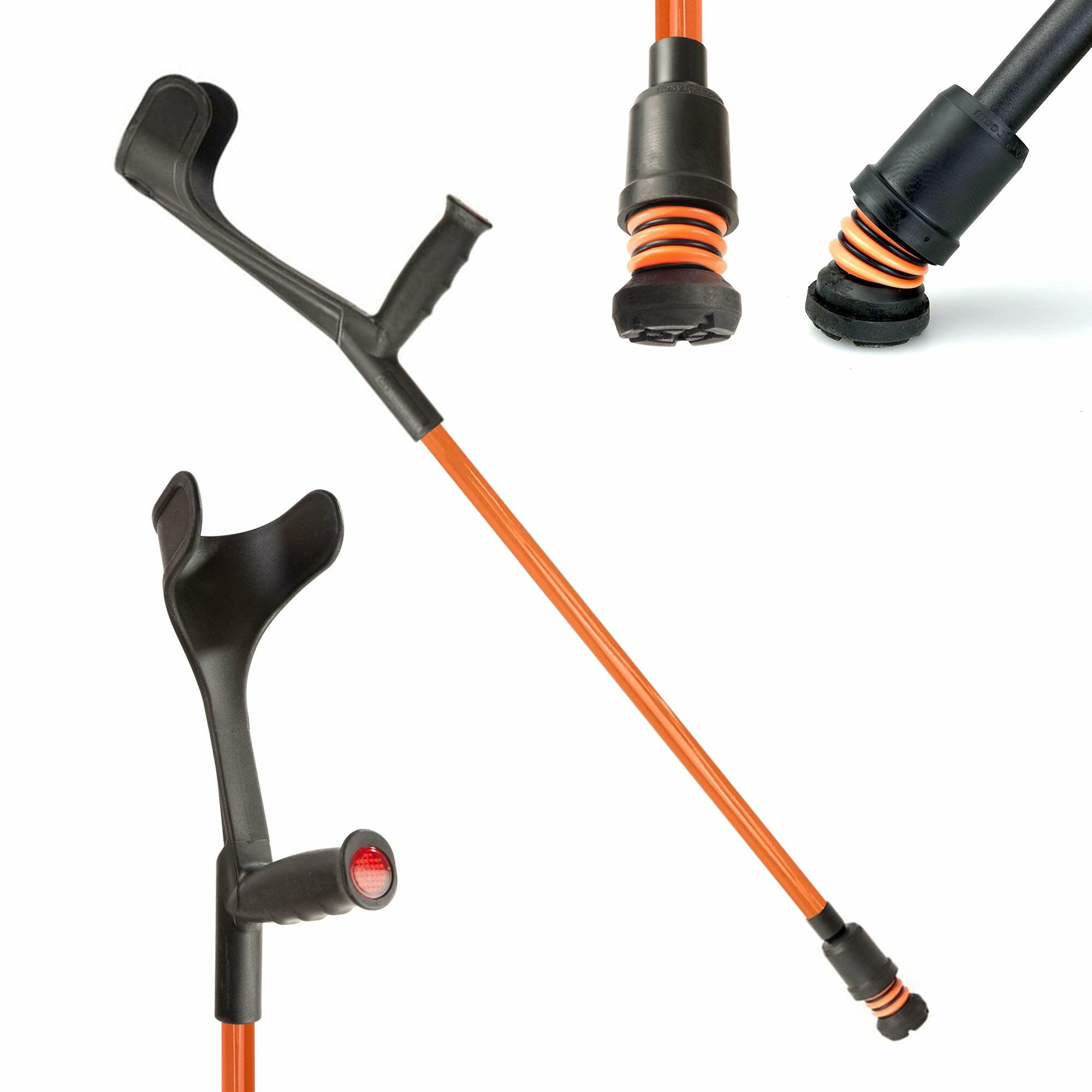 Flexyfoot Soft Grip Open Cuff Crutches - Orange