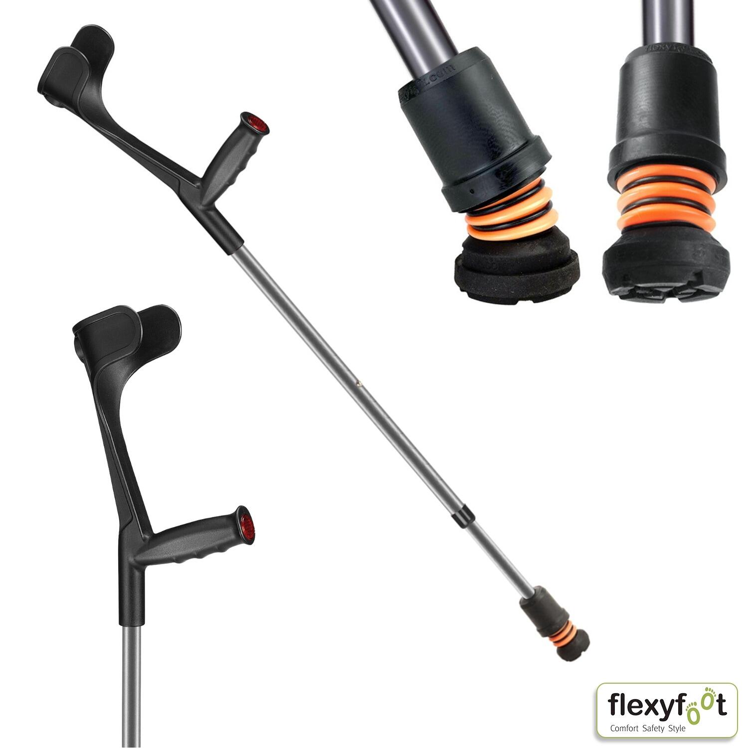 grey Flexyfoot Soft Grip Open Cuff Crutch