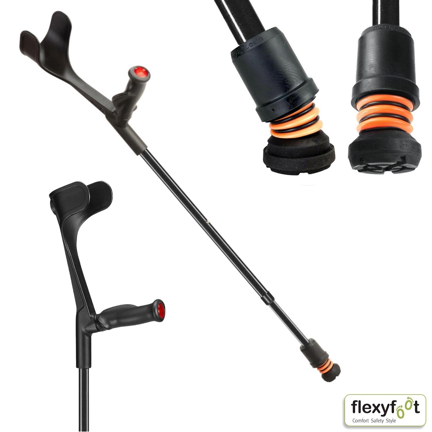 black Flexyfoot Soft Grip Open Cuff Crutch