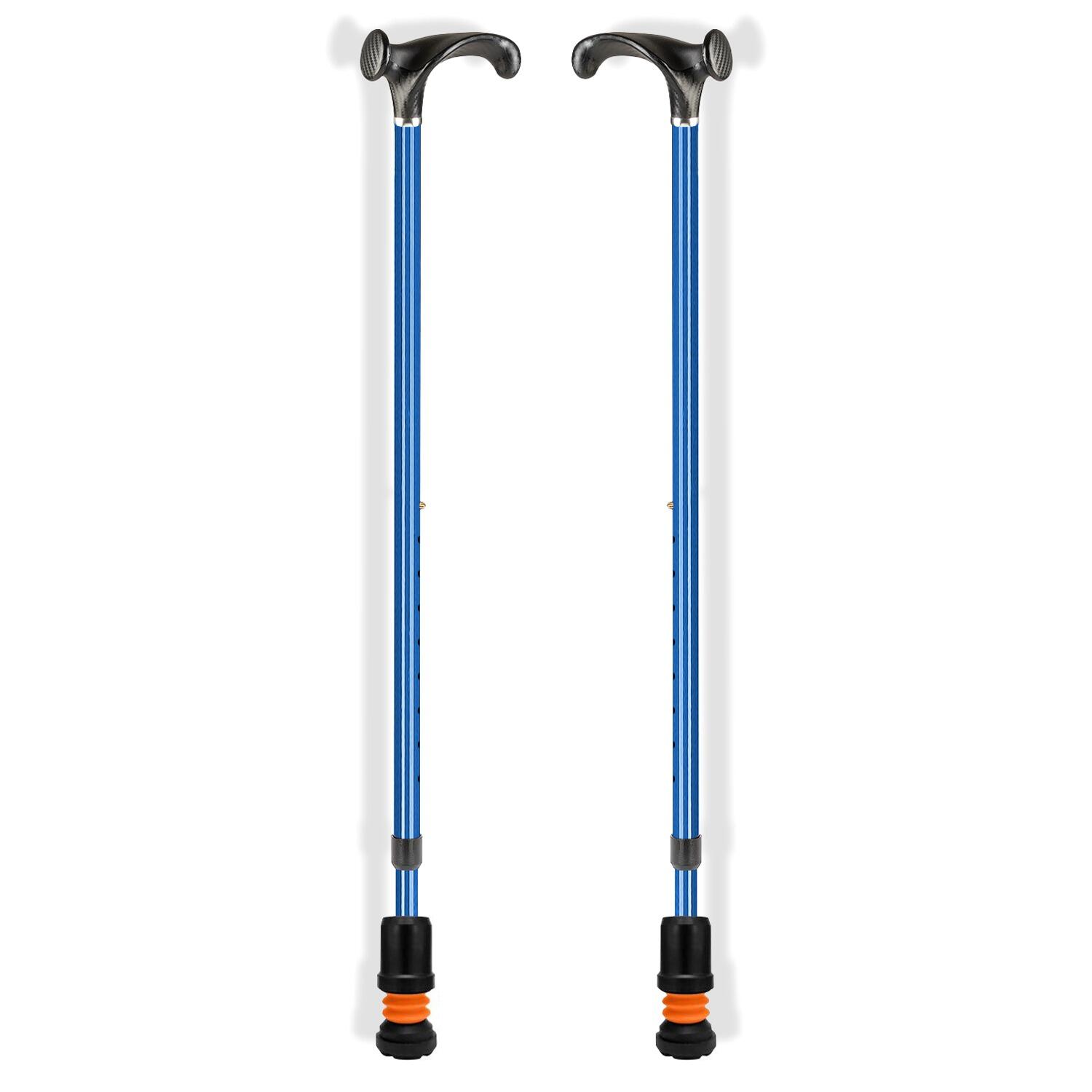 Flexyfoot Arthritic Grip Handle Walking Stick - Blue - Pair