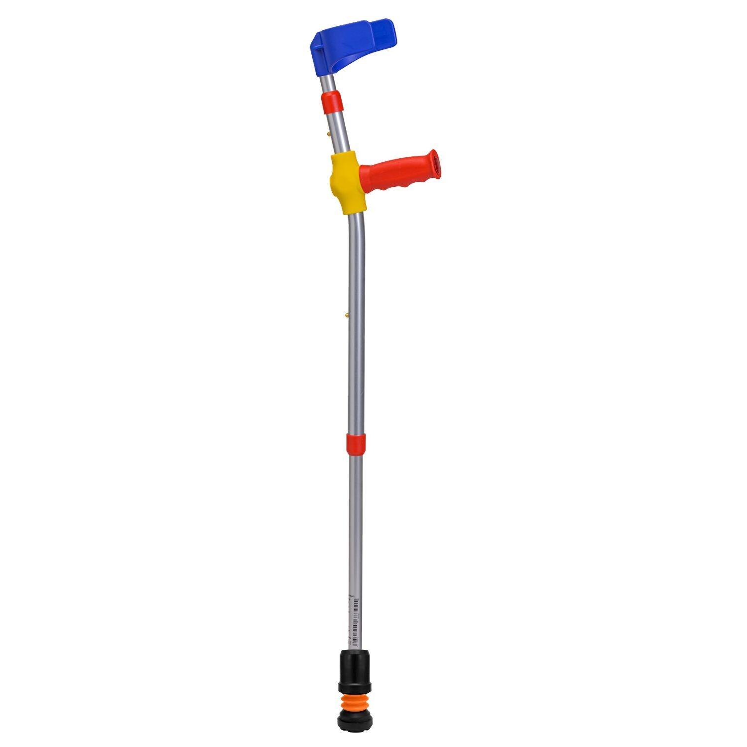Flexyfoot Soft Grip Double Adjustable Kids Crutch - Red Handle - Full Crutch