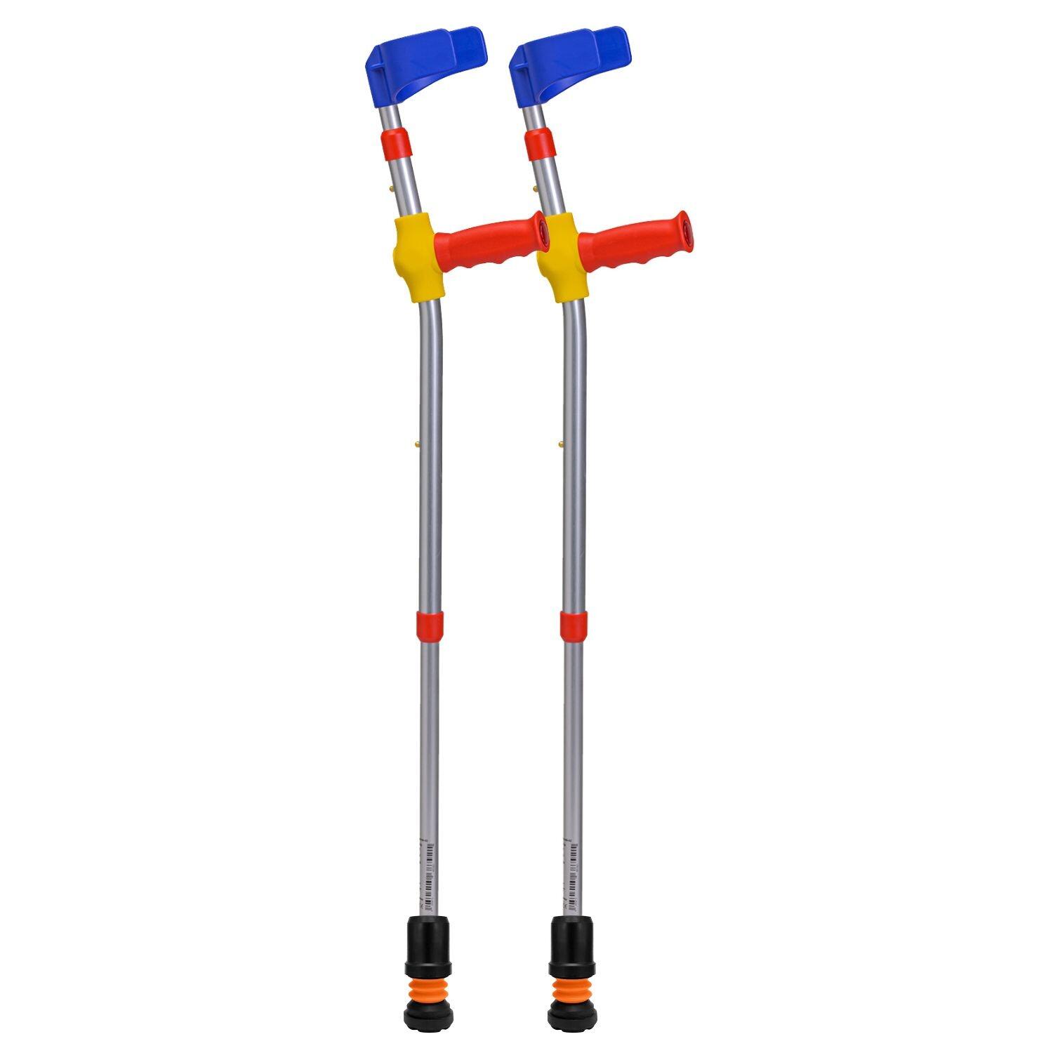 Flexyfoot Soft Grip Double Adjustable Kids Crutches - Red Handle - Full Crutches