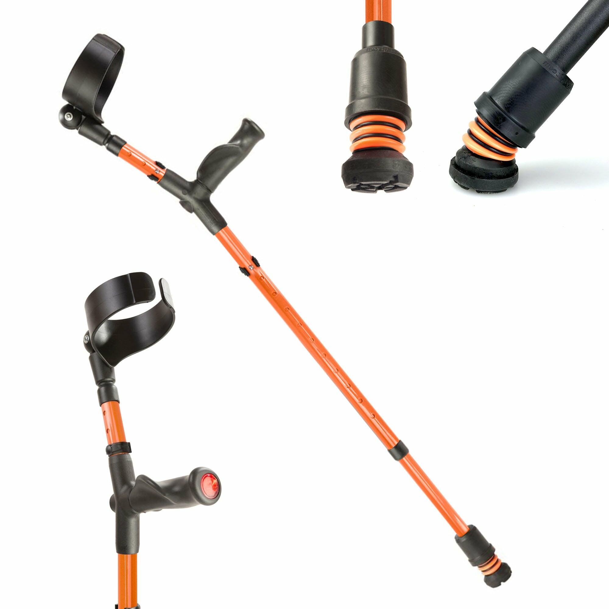 Flexyfoot Comfort Grip Double Adjustable Crutches - Orange