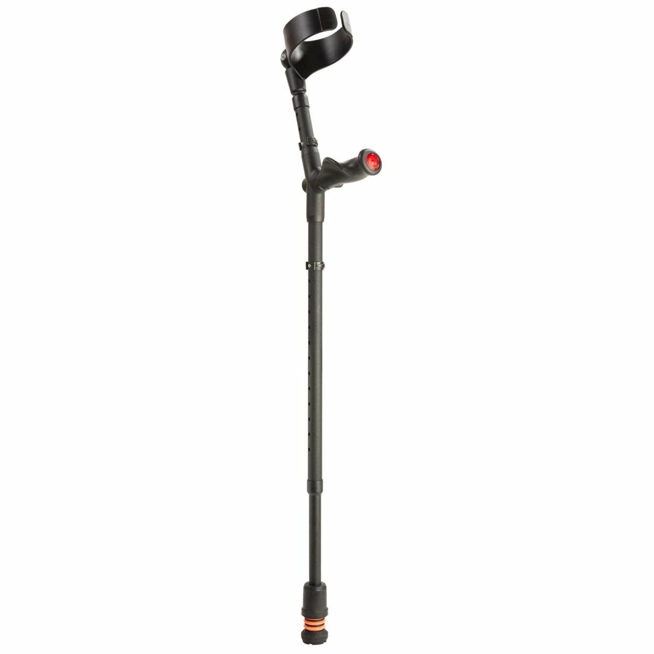 A single black Flexyfoot Comfort Grip Double Adjustable Crutch