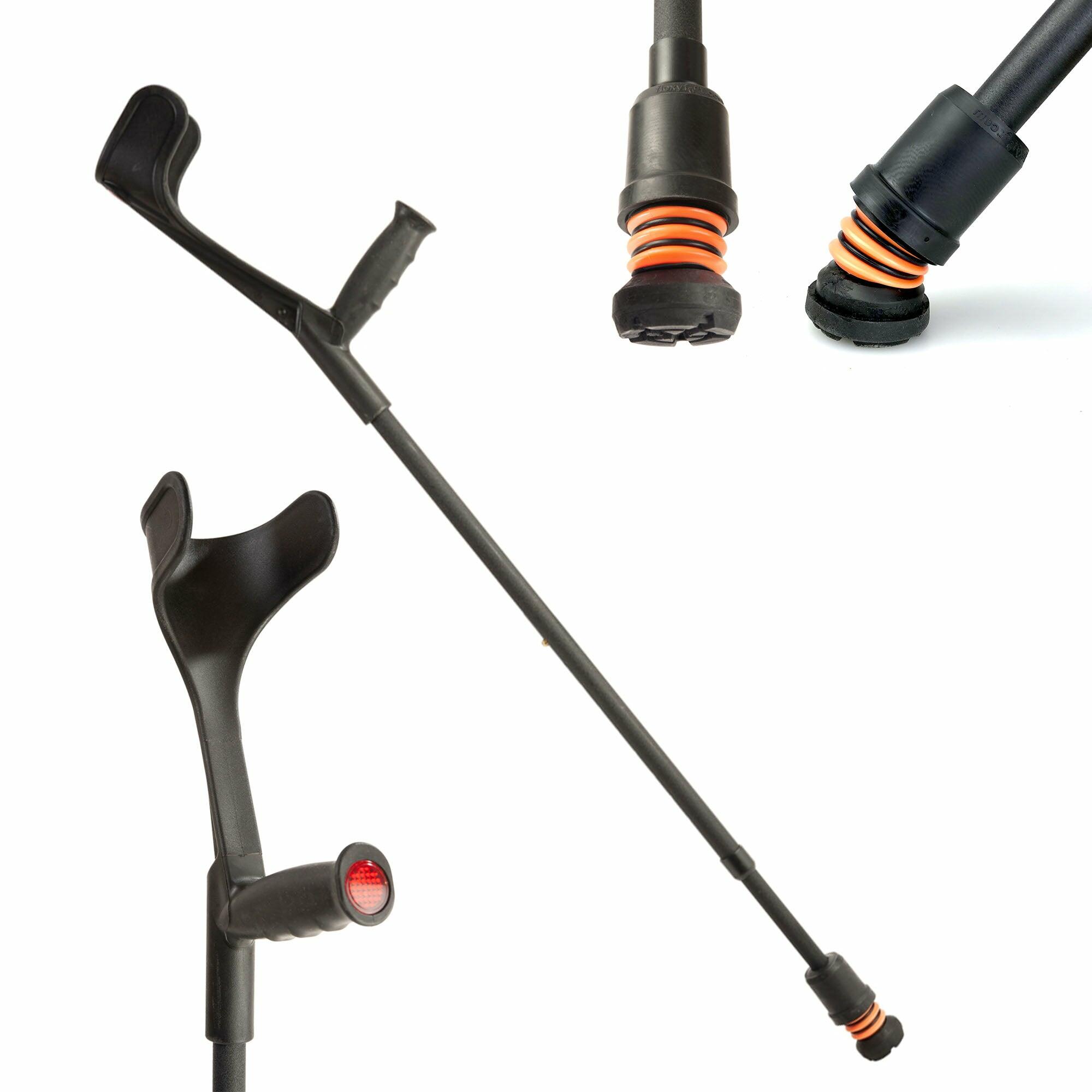Flexyfoot Soft Grip Open Cuff Crutches - Black