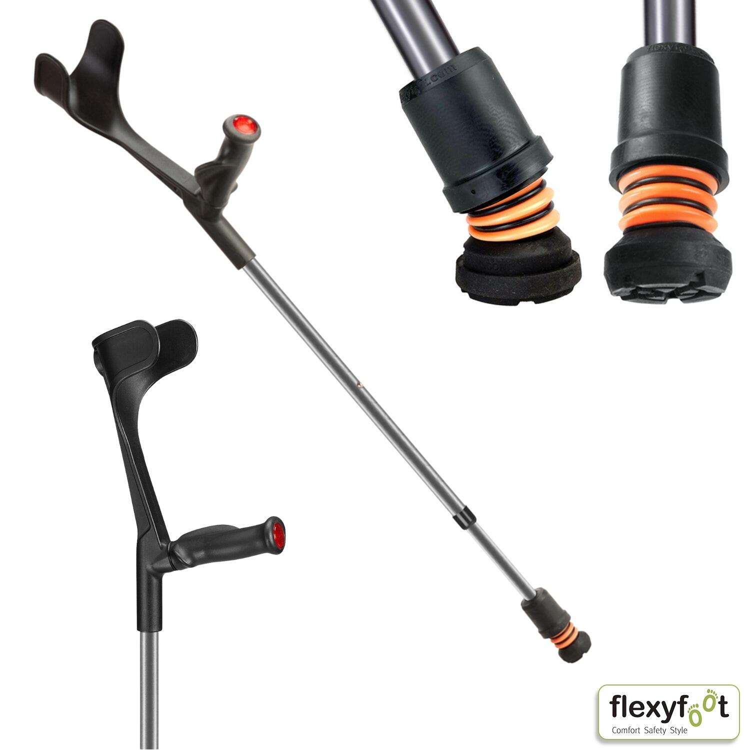 Grey Flexyfoot Comfort Grip Open Cuff Crutch