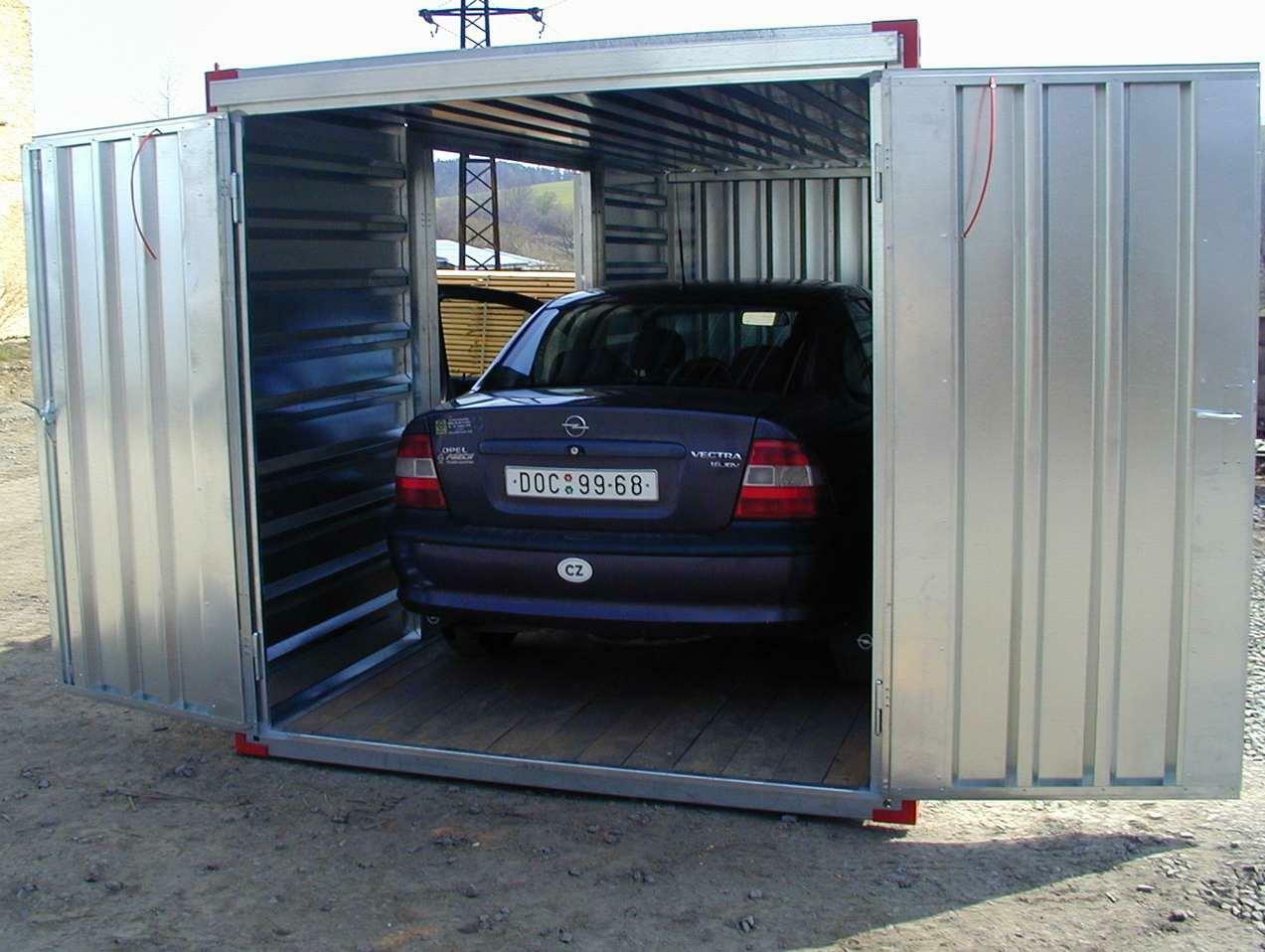 5m Carport vehicle storage container with side & front doors