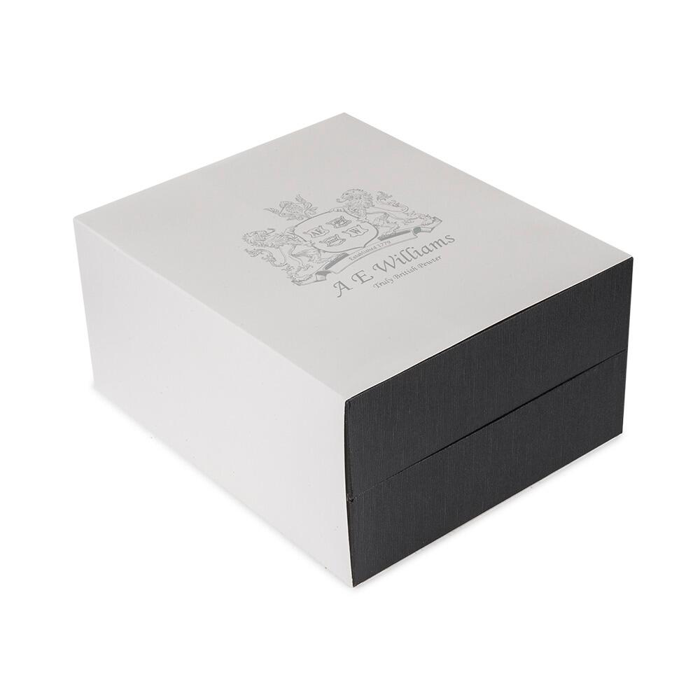 A Gift wrapped box with A E Williams Ribbon and Bow