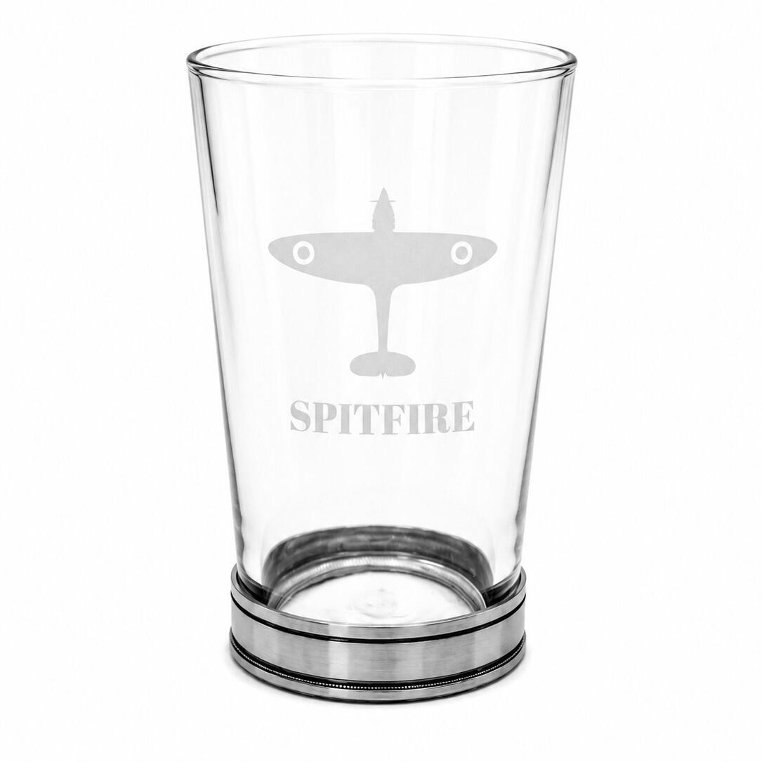 Spitfire glass with polished pewter base