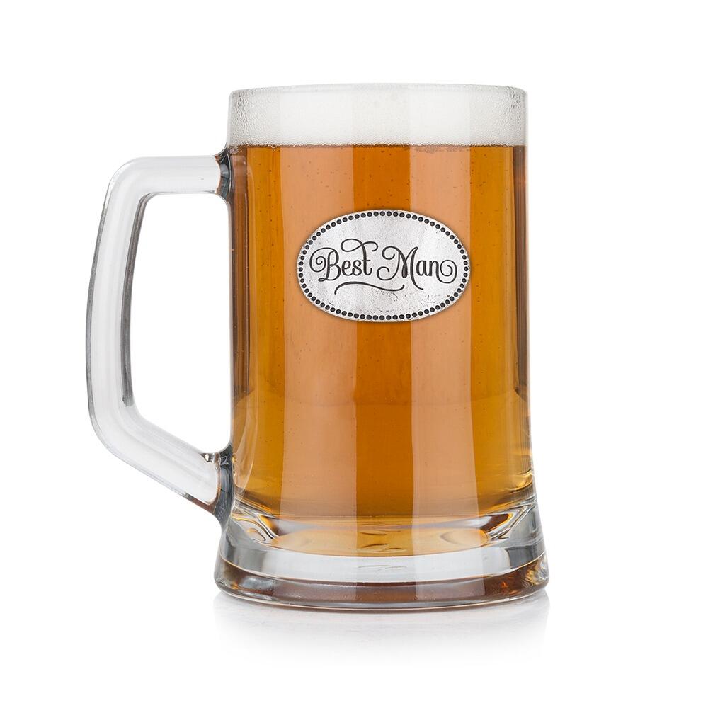 A Beer Tankard with a Pewter Best Man badge on the front, filled with Amber BeerRetryClaude can make mistakes. Please double-check responses.