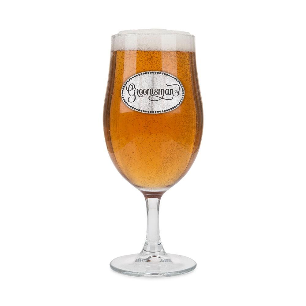 Groomsman Stemmed Pint Beer Glass