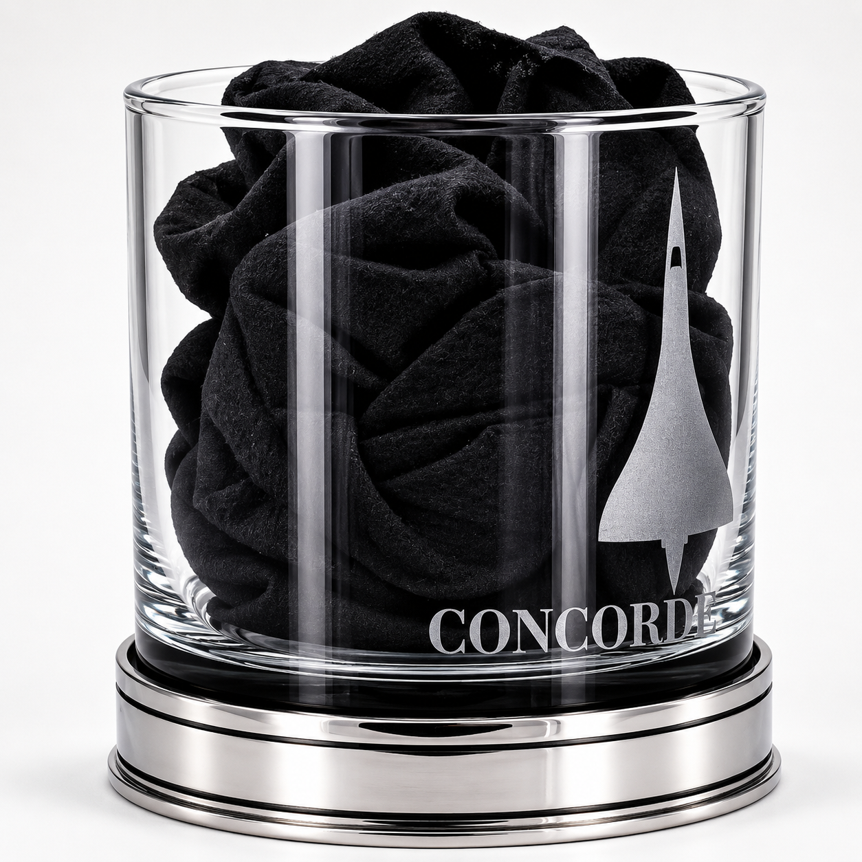 Concorde Pewter Whisky Tumbler with Black cloth inside the glass