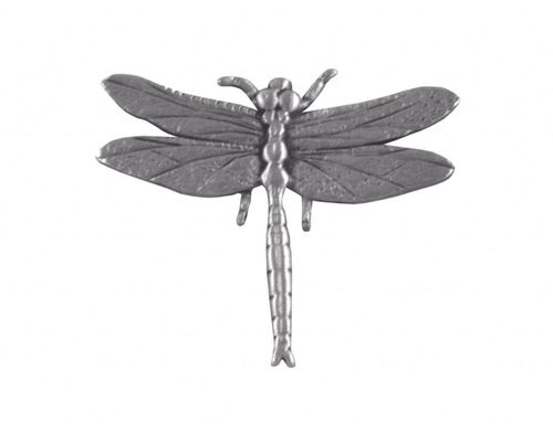 Detailed pewter lapel pin featuring dragonfly with intricate wing vein patterns