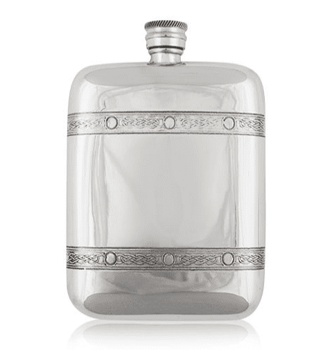 A E Williams Pewter 6oz Luxury Fishing Hip Flask - Trout