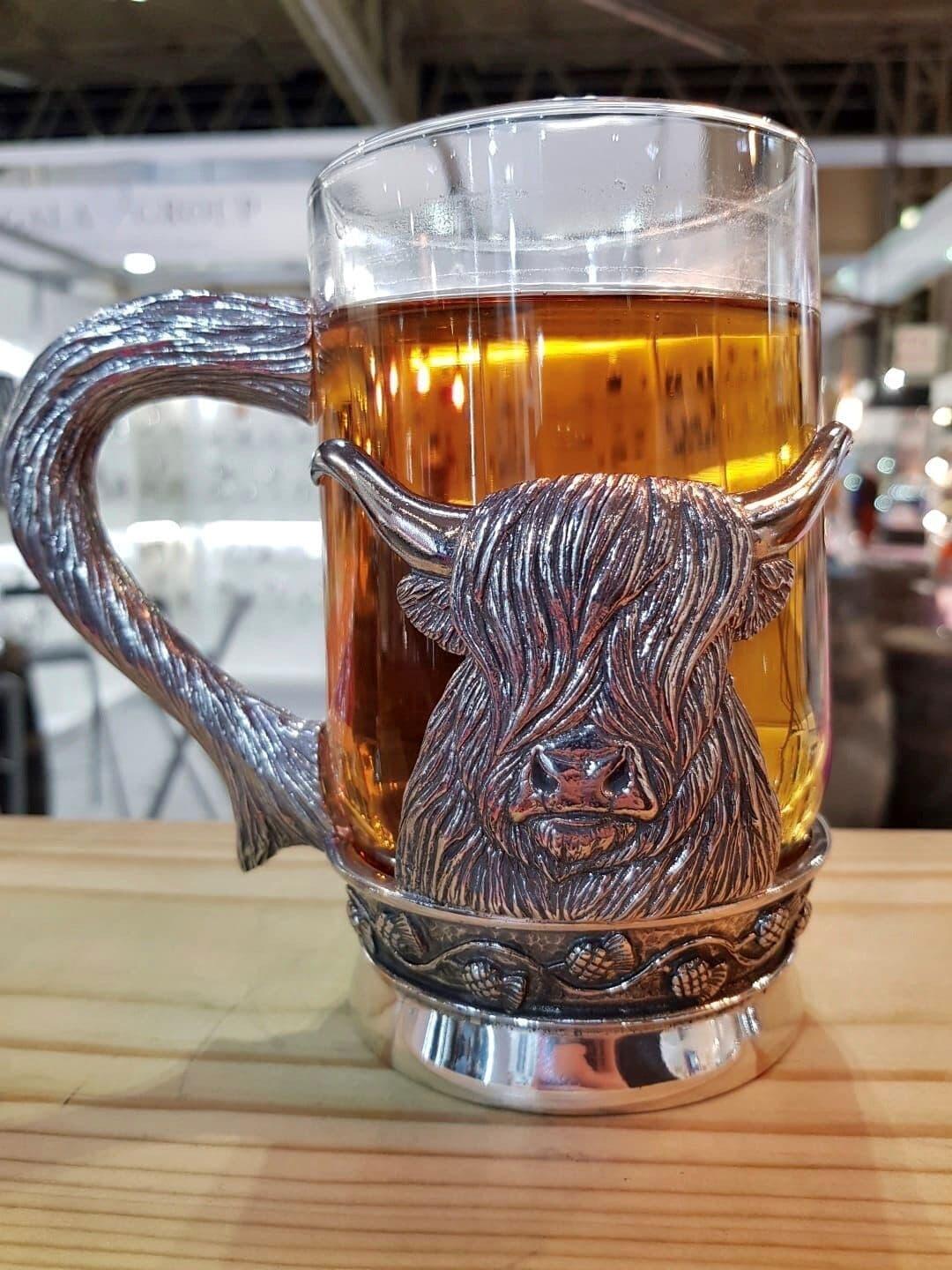 Highland Cow Glass Tankard