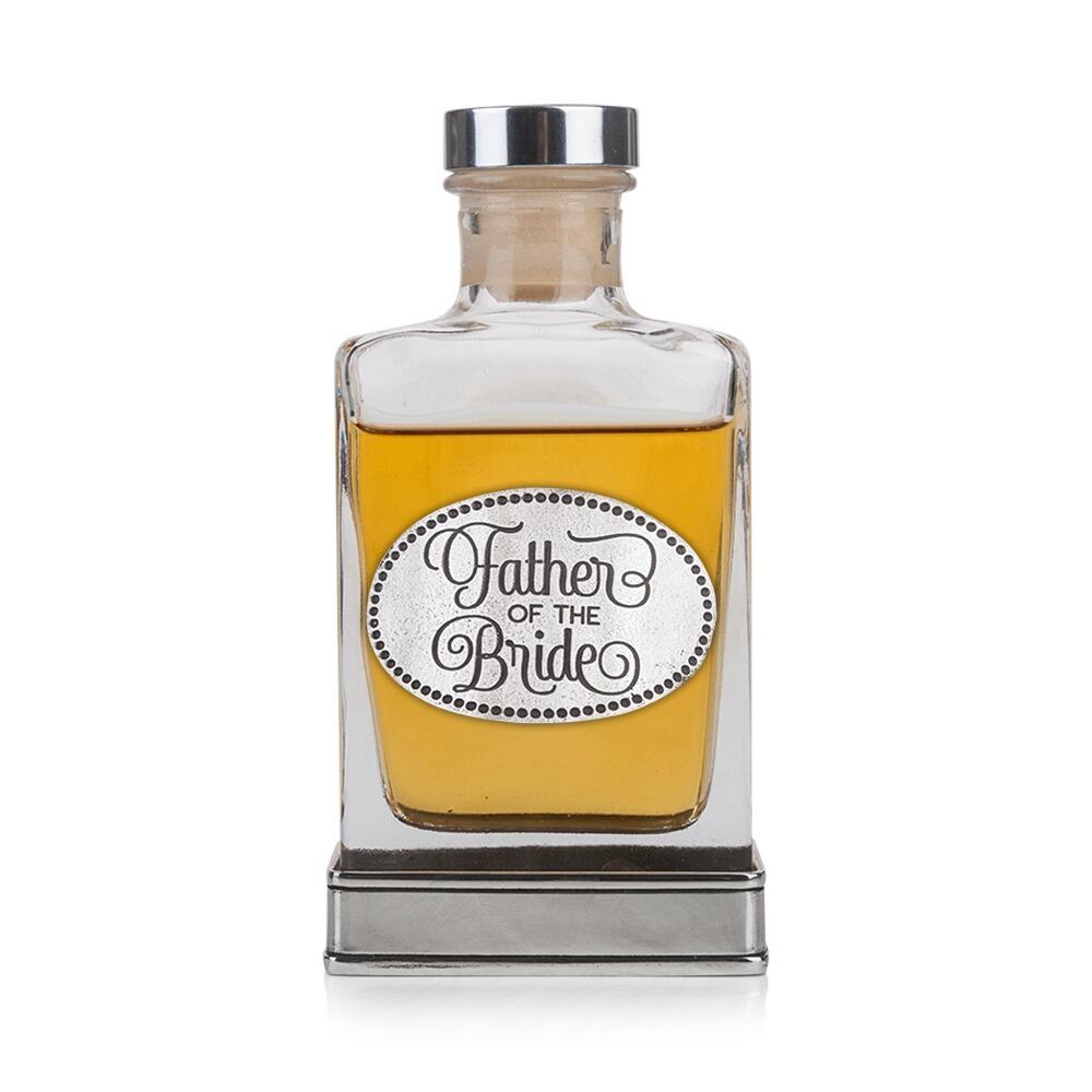 Father of the Bride Glass & Pewter Hip Flask