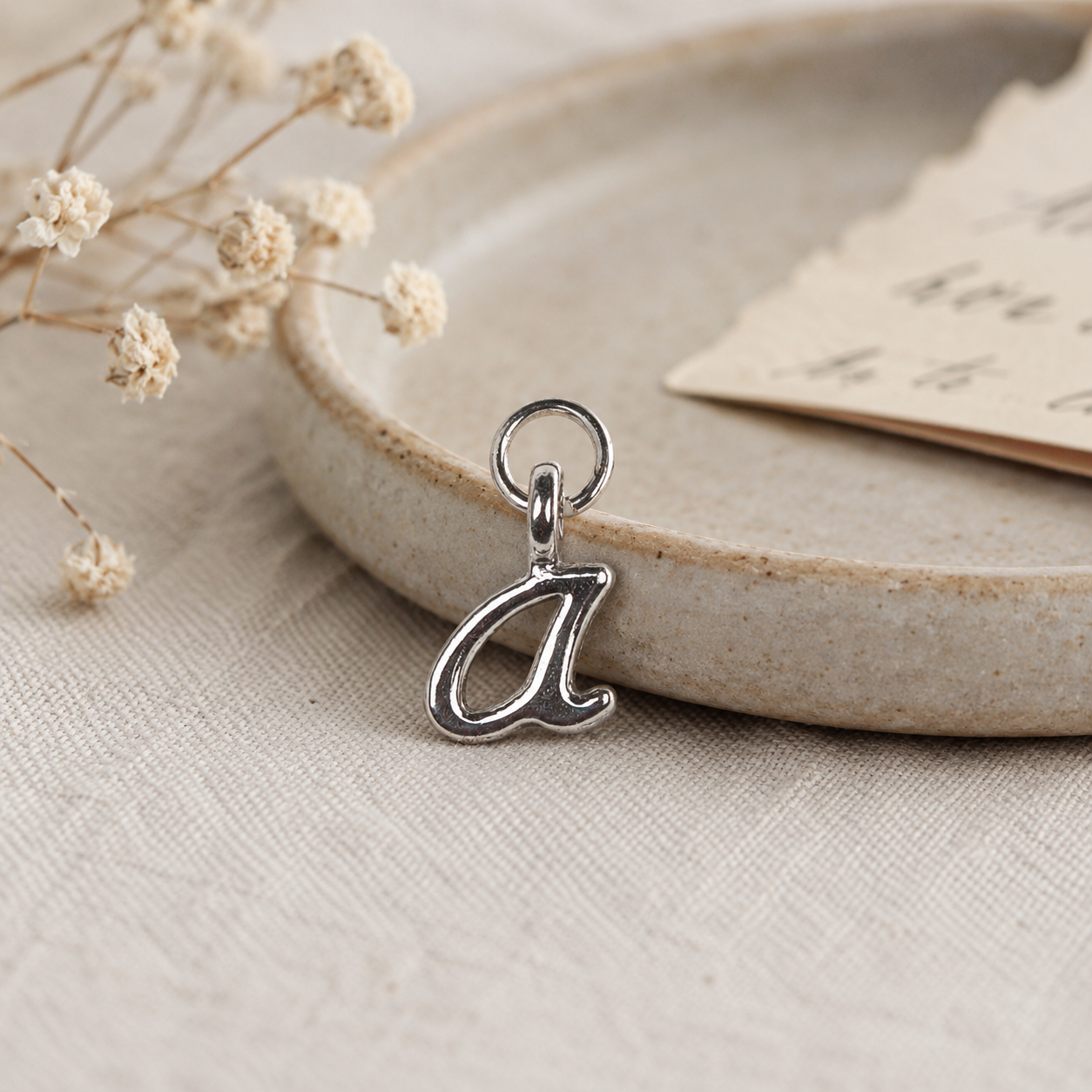 A Pewter Letter A Charm