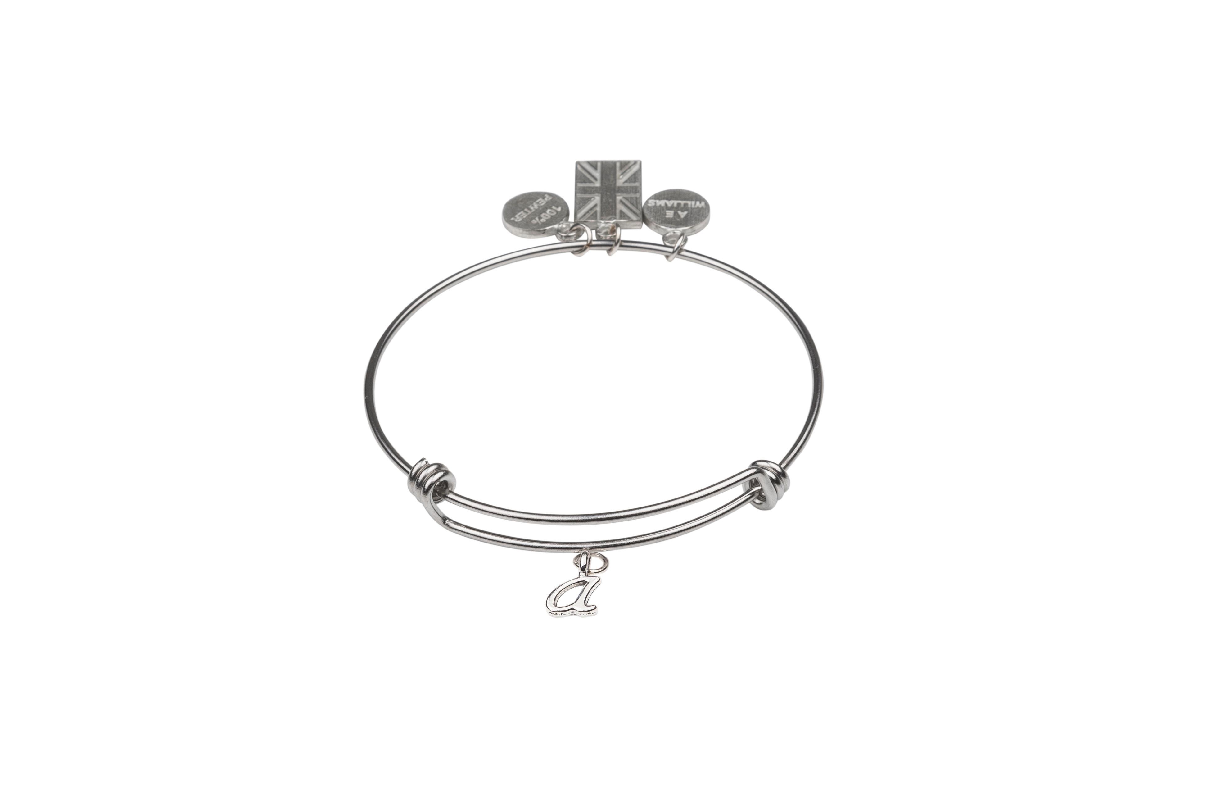 A Pewter Letter A Charm on a Bracelet