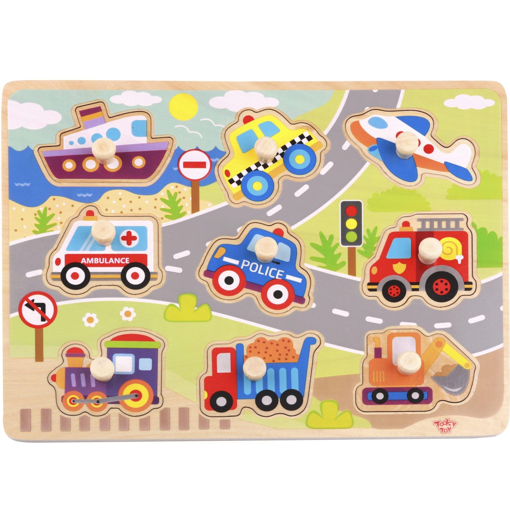 Tooky Toy Wooden Vehicle Puzzle