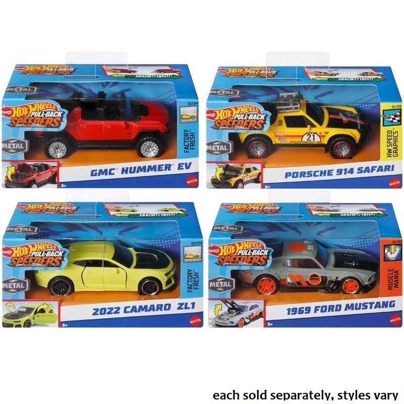 Hot Wheels Pull Back Speeders 1 43 Scale Vehicles Assorted