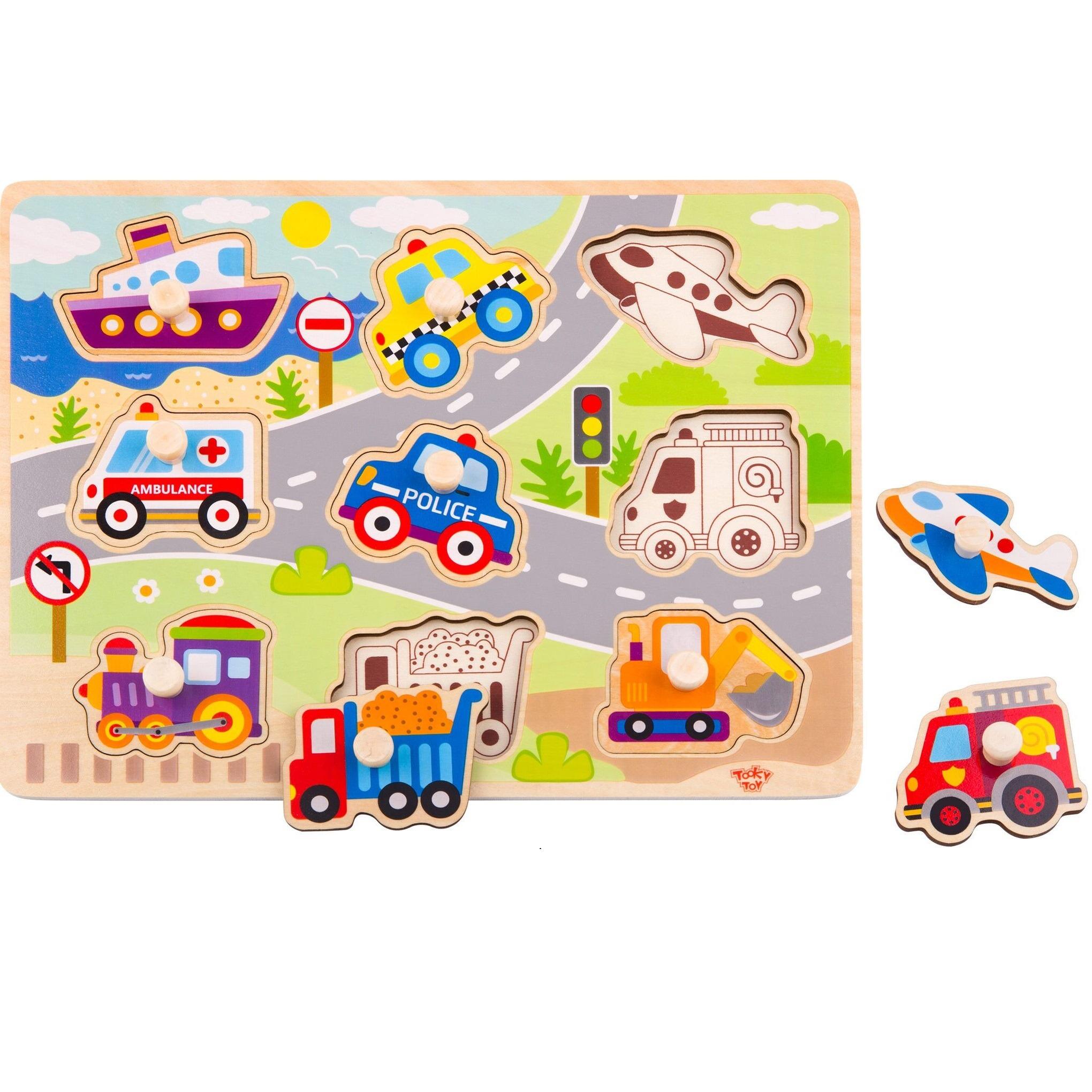 Tooky Toy Wooden Vehicle Puzzle