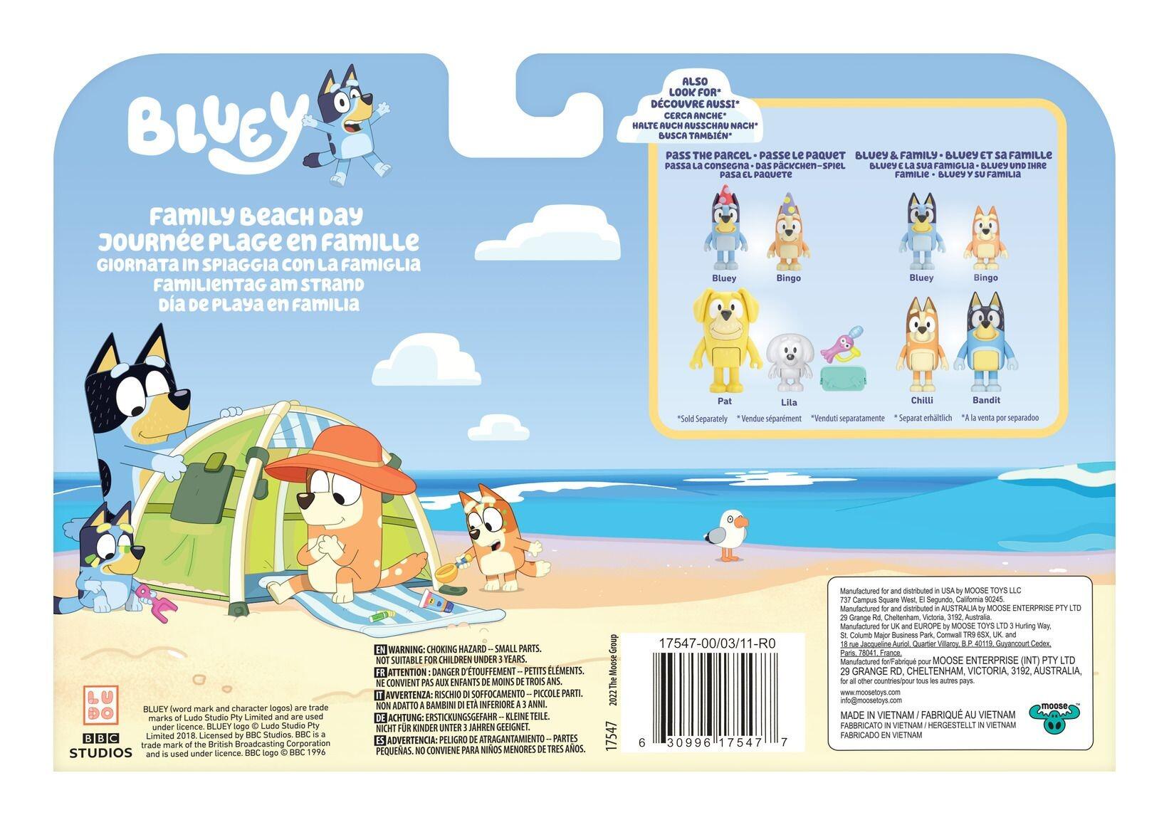 Bluey & Family Beach Day 4 Figure Pack