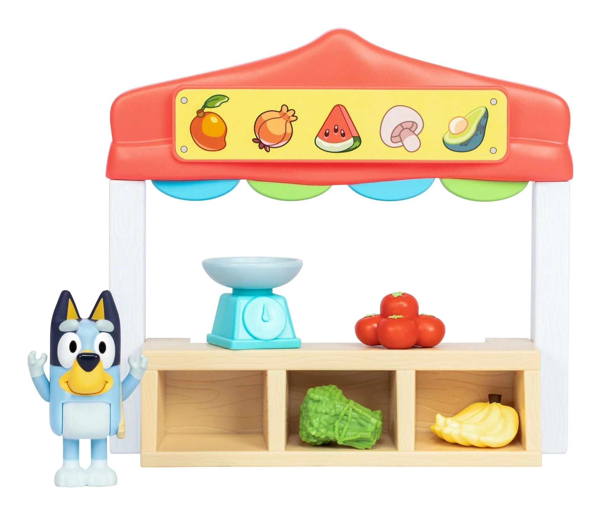 Bluey Series 10 Farmers Market Mini Playset with Bluey Figure