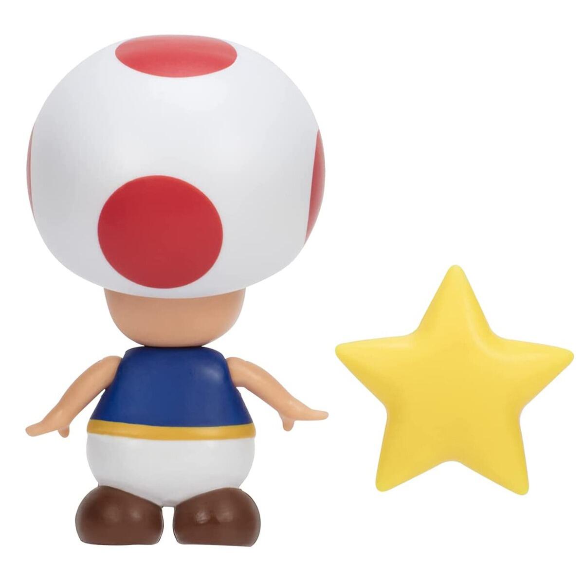 Super Mario 4" Action Figure Toad With Super Star
