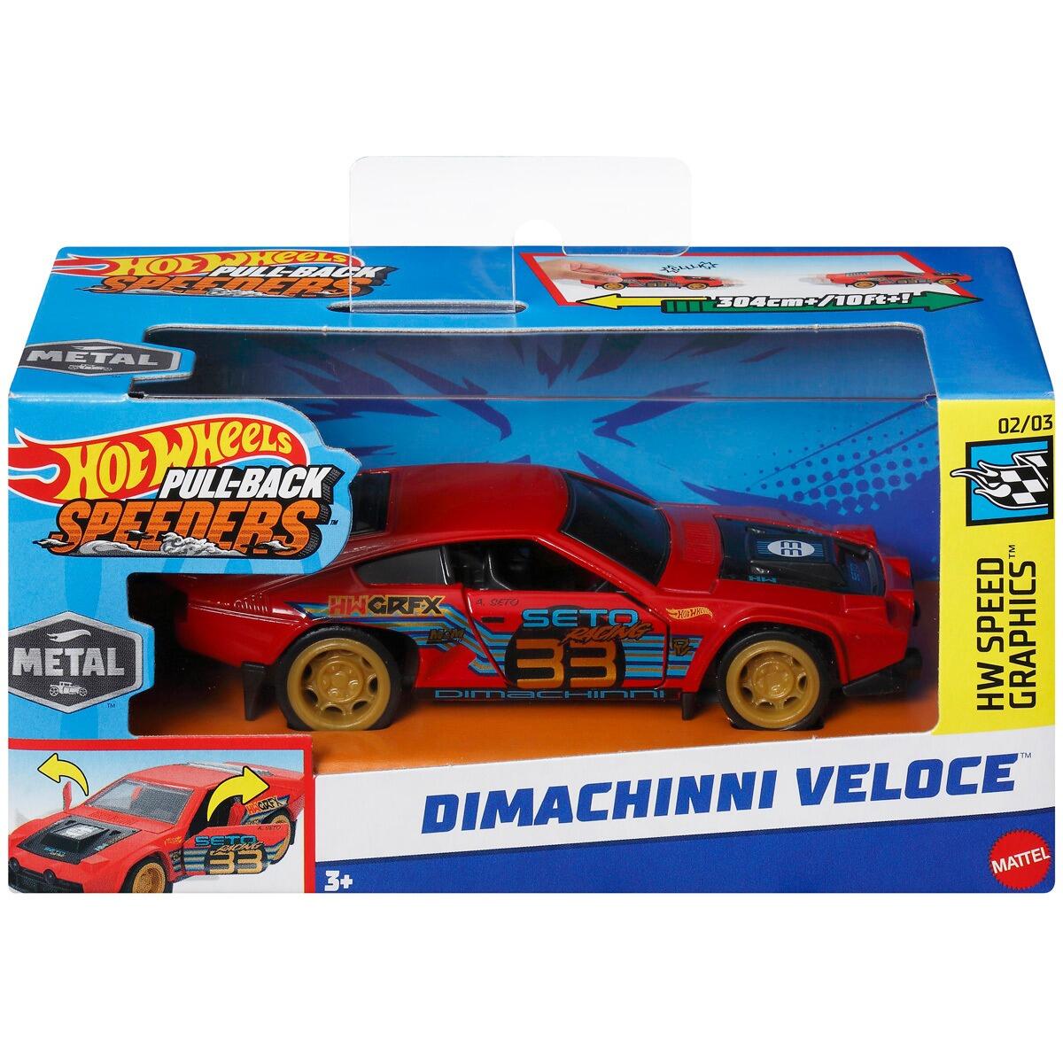 Hot Wheels Pull-Back Speeders 1:43 Scale Dimachinni Veloce