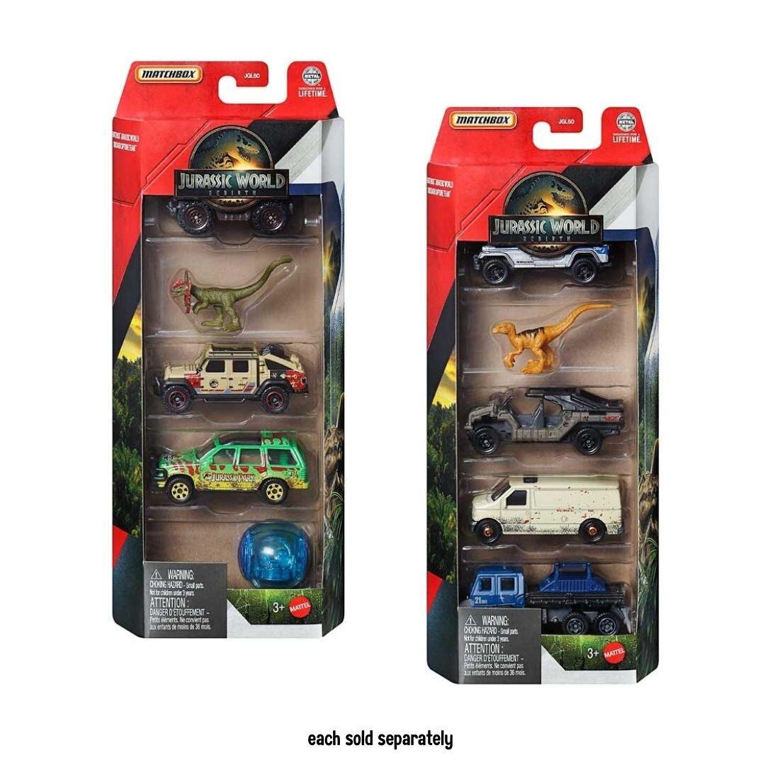 Jurassic World Rebirth Matchbox 5 Pack - Assorted Vehicle Packs