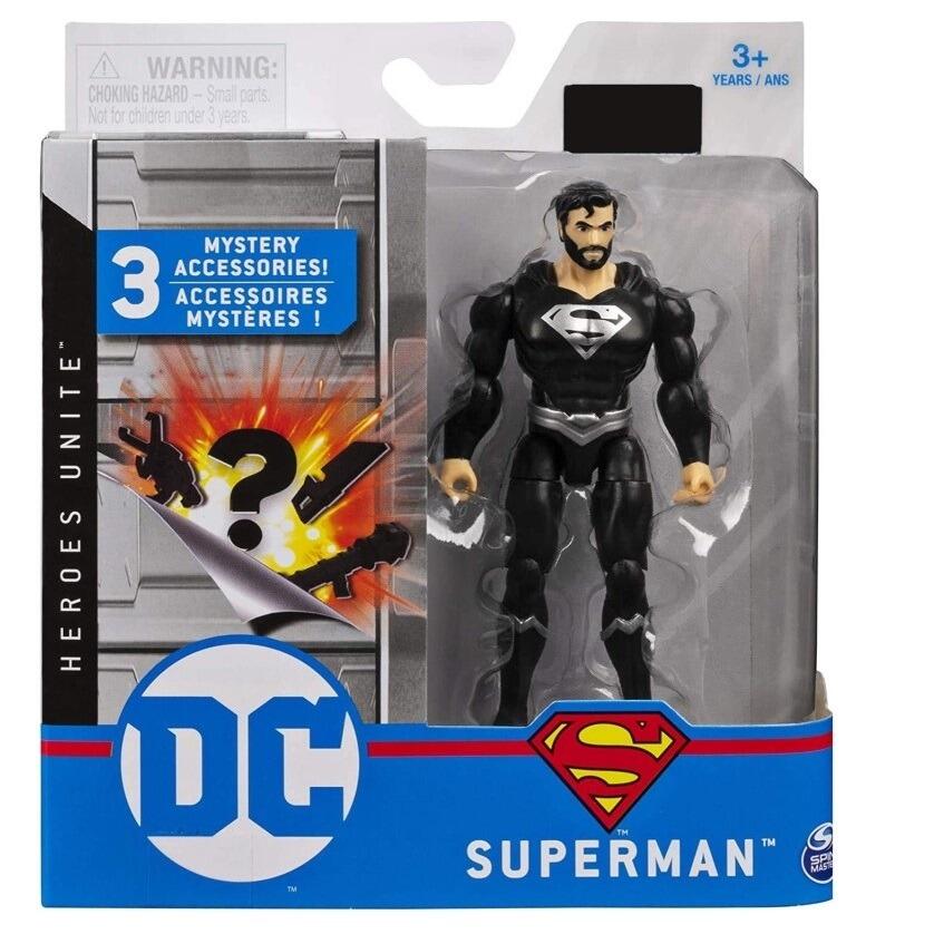 DC Heroes Unite 4 Inch Action Figure - Superman (Black Suit)
