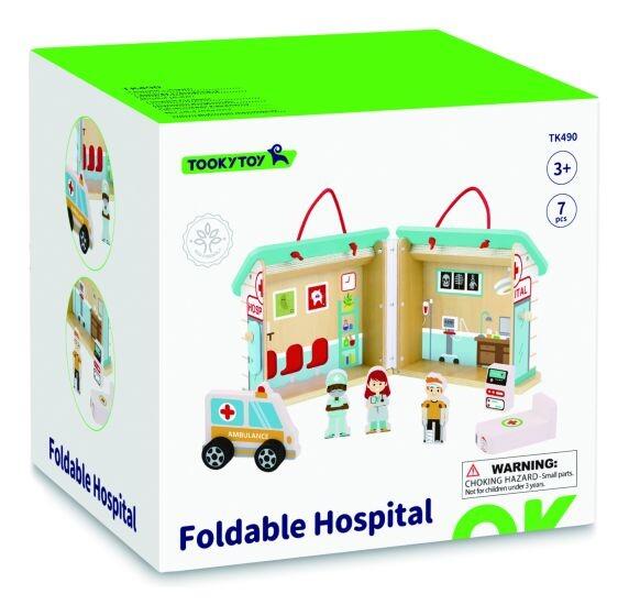 Tooky Toy Wooden Foldable Hospital Playset