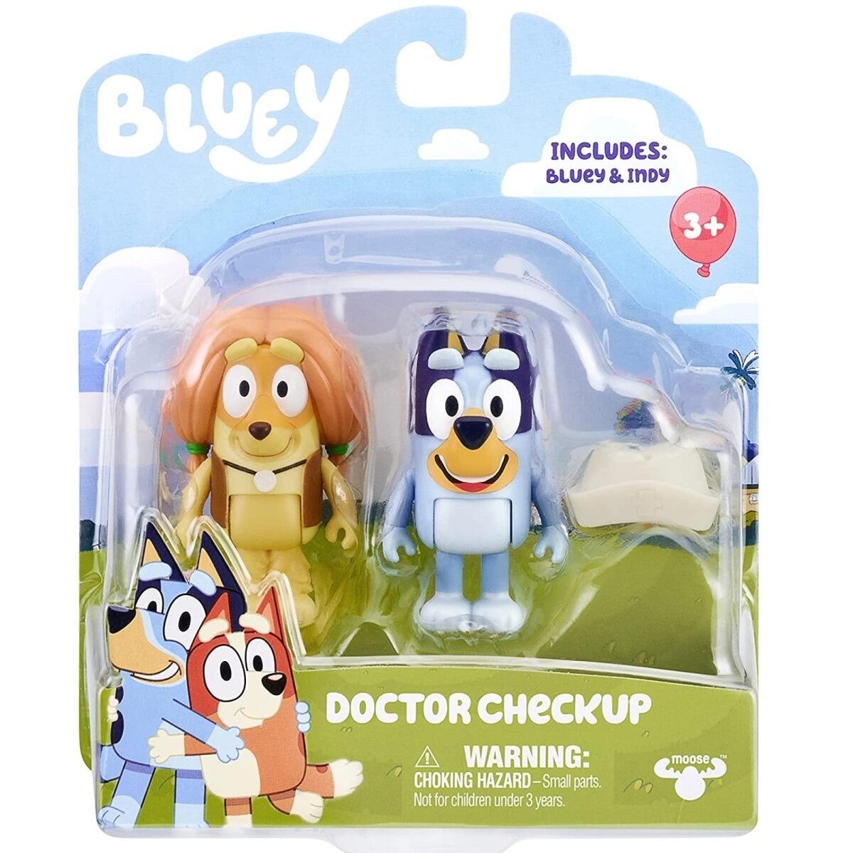 Bluey 2 Figure Pack - Doctor Checkup Bluey & Indy