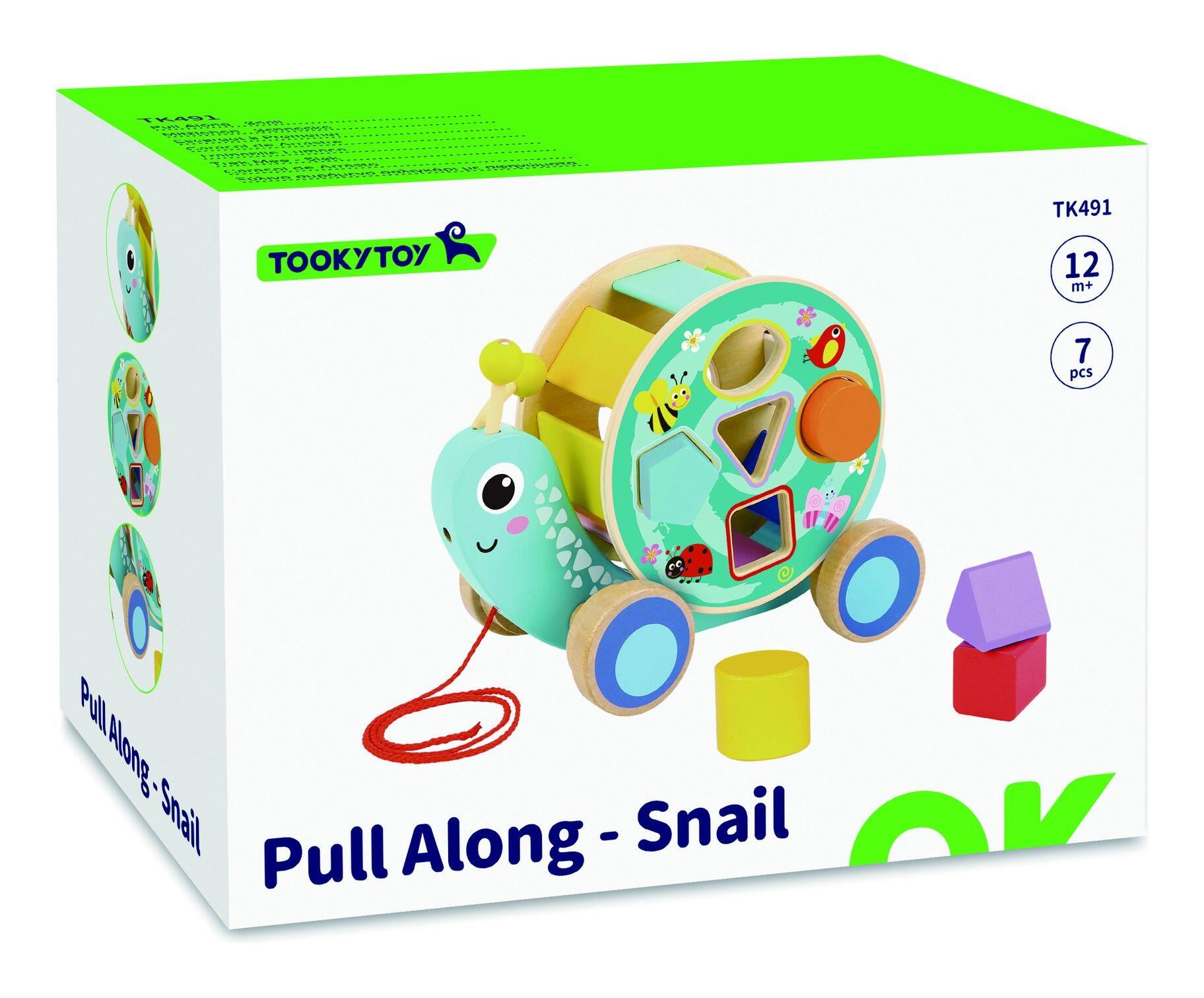 Tooky Toy Wooden Pull Along Snail