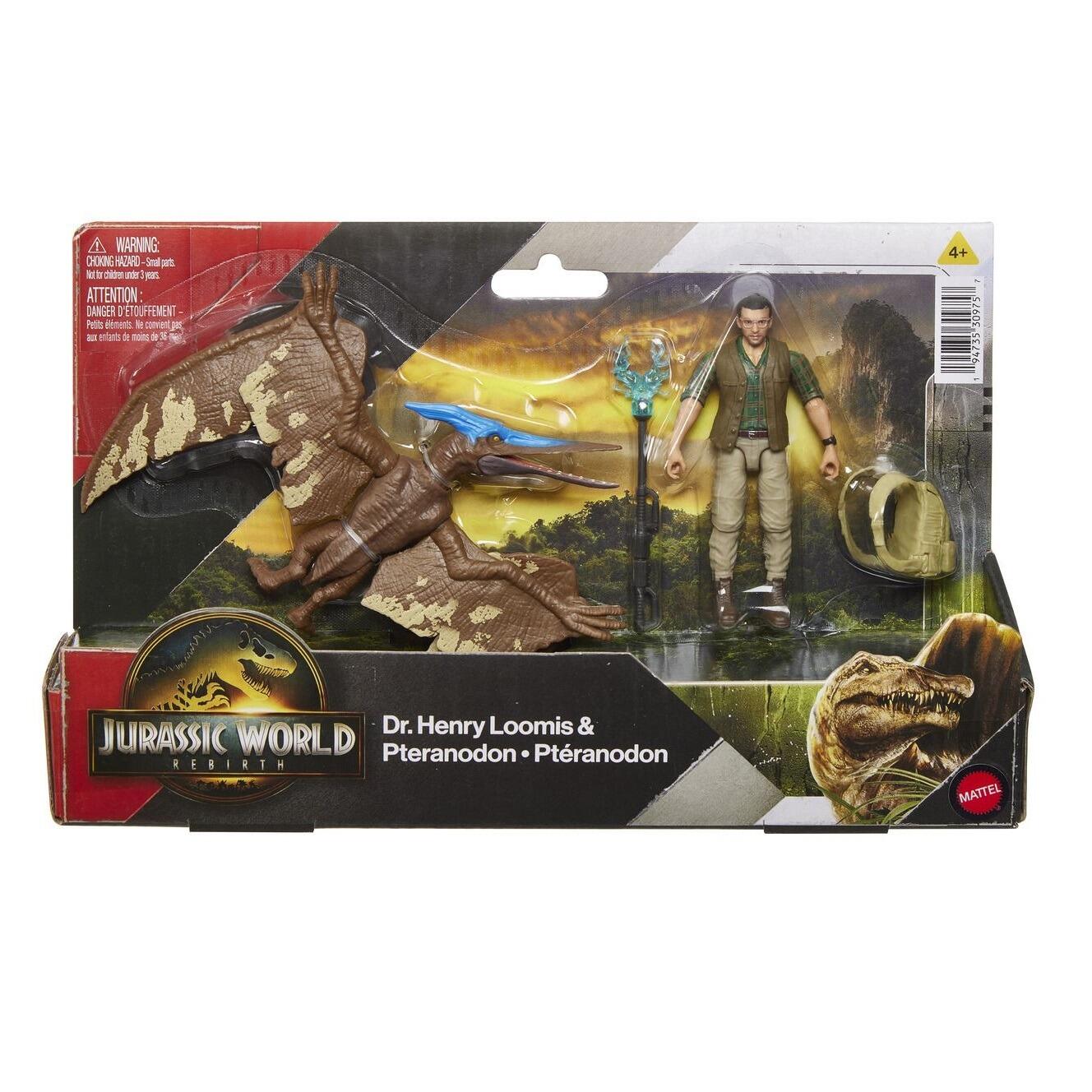 Jurassic World Rebirth Dr Henry Loomis \u0026 Pteranodon Figure Pack | Dinosaur  Toy | Top Pick Toys, image size:1328x1328