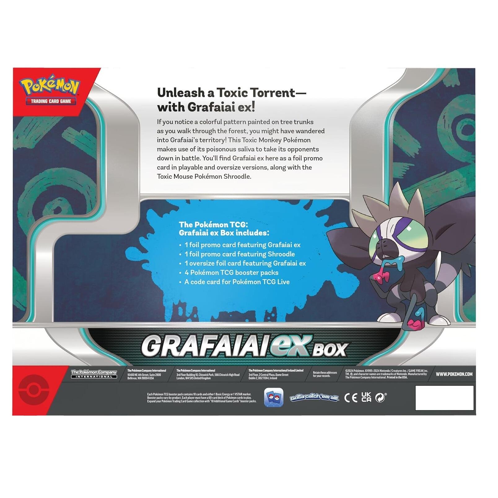 Pokémon TCG: Grafaiai ex Box (2 Foil Promo Cards, 1 Oversize Foil Card & 4 Booster Packs)
