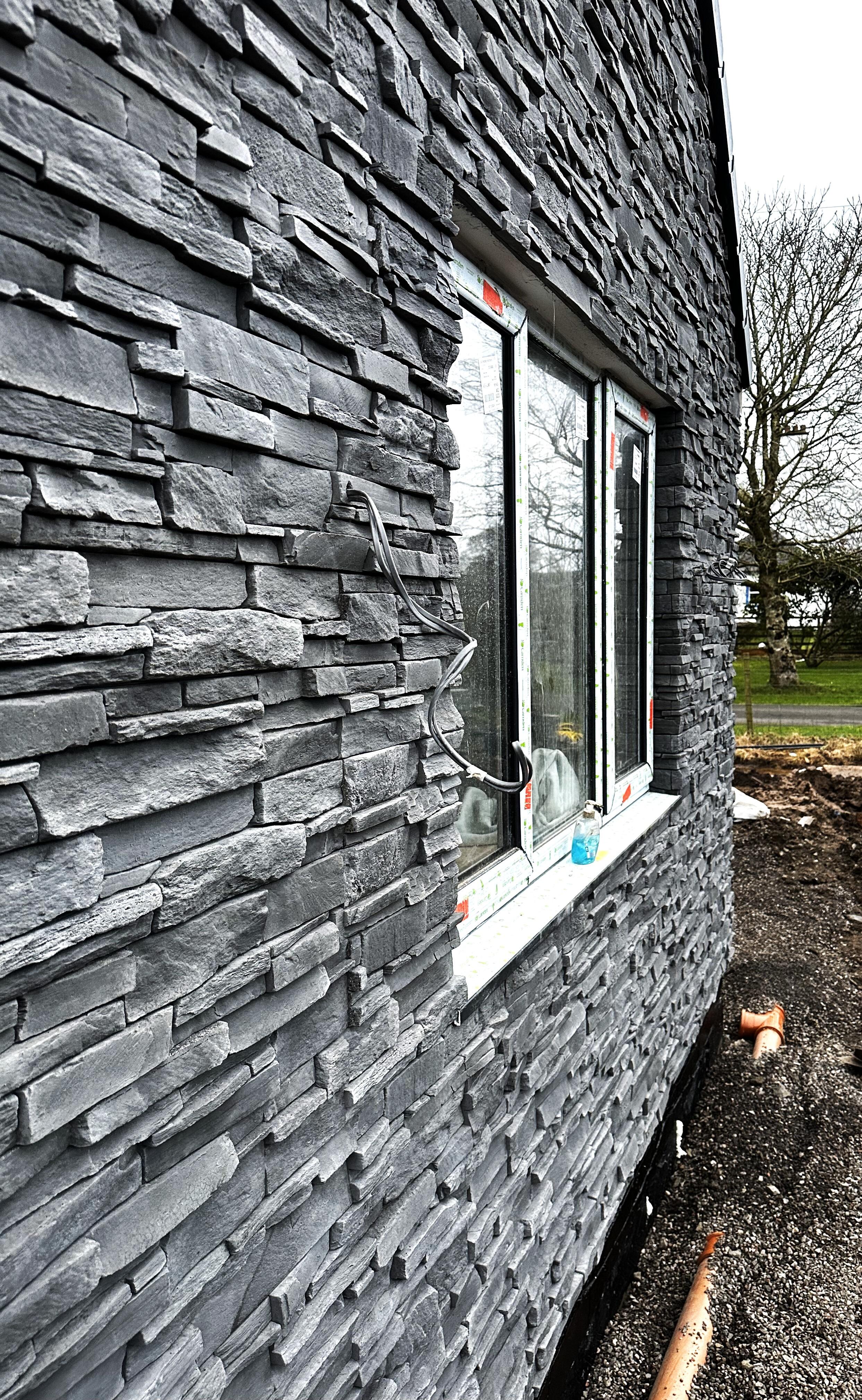 Greek Stone Cladding Grenada Dark Grey Stone Cladding UK – Contemporary Slate Panels