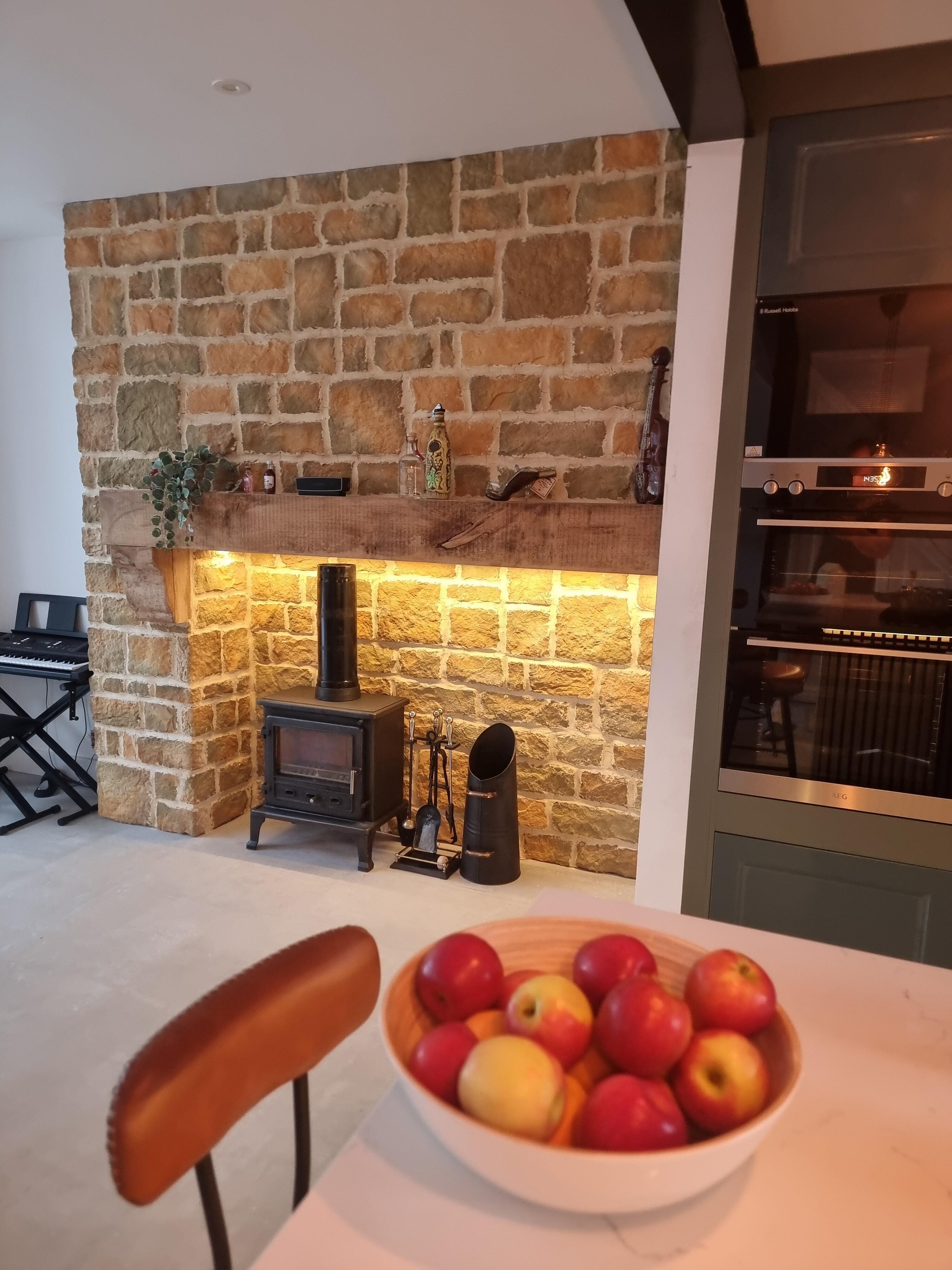Terso Sandstone Stone Panel | Buff base with dark brown and grey shades ...