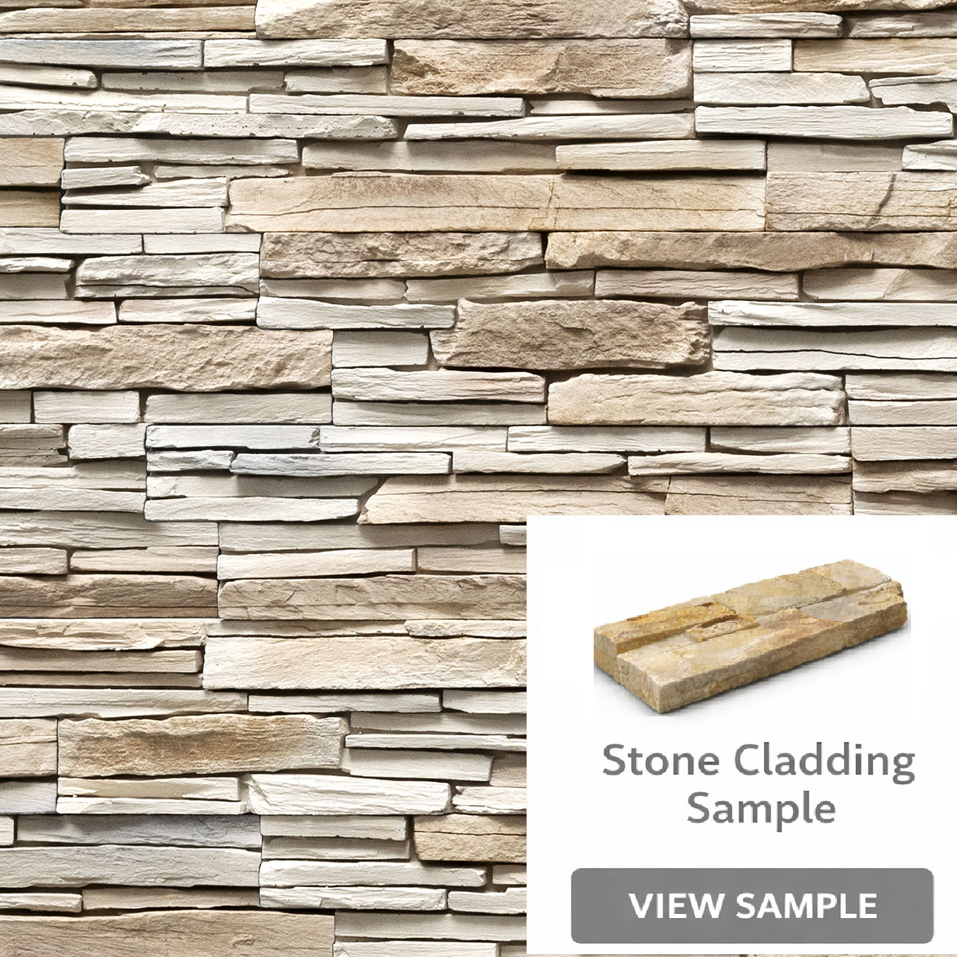 Stone Cladding Corner Design Montara Crema Stone Cladding Sample – UKCA & CE Certified Panel