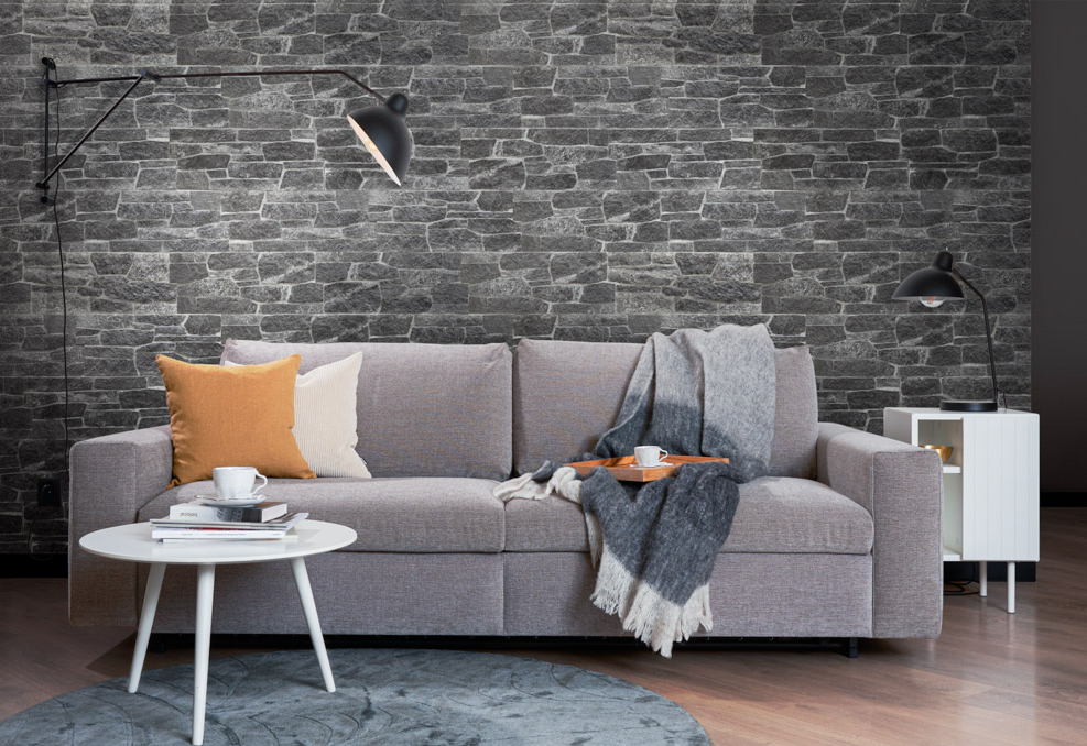 Castello Graphite Stone Cladding Sample – Dark Grey Split Face Panel UK