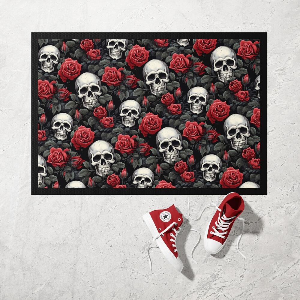 Skull and Roses Doormat