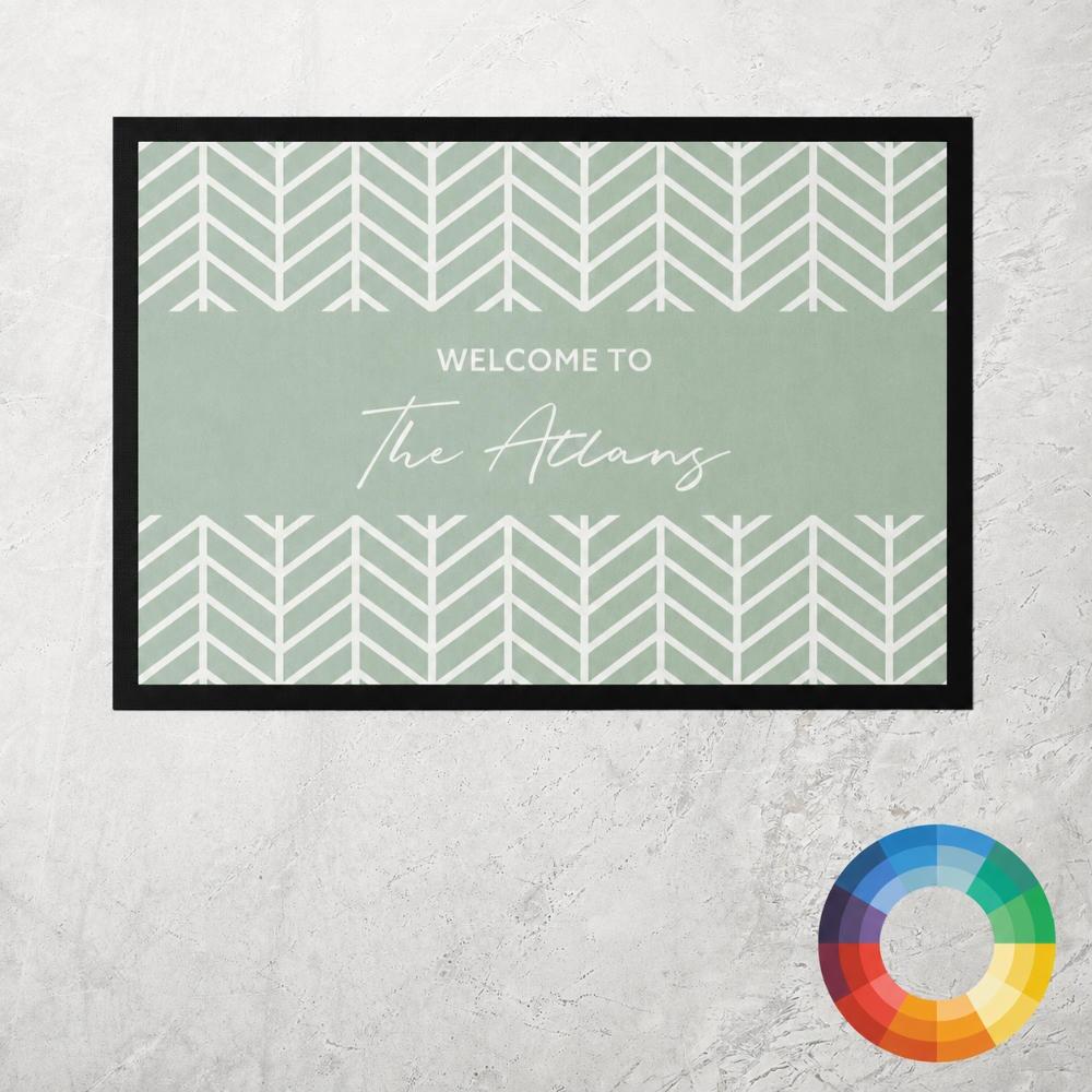 Herringbone Personalised Kitchen Mat
