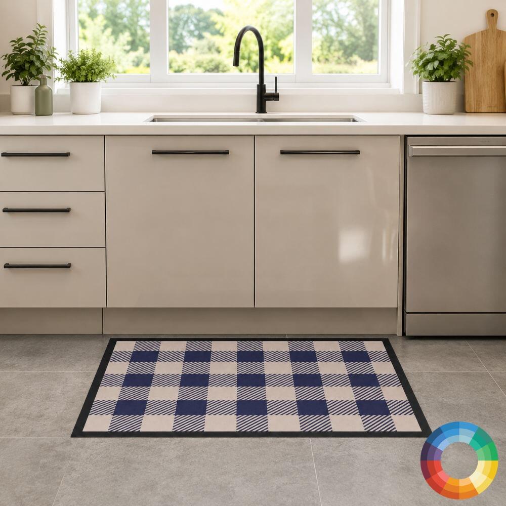Buffalo Plaid Kitchen Mat under Sink