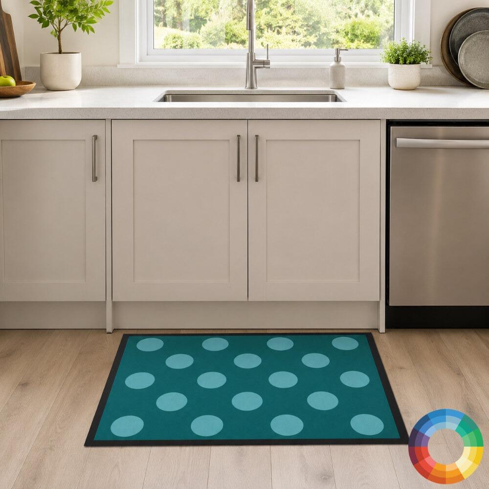 Spotty kitchen mat under sink